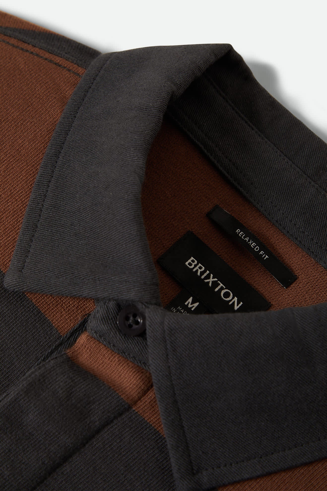 Union Heavyweight Rugby Polo - Washed Black/Pinecown Brown