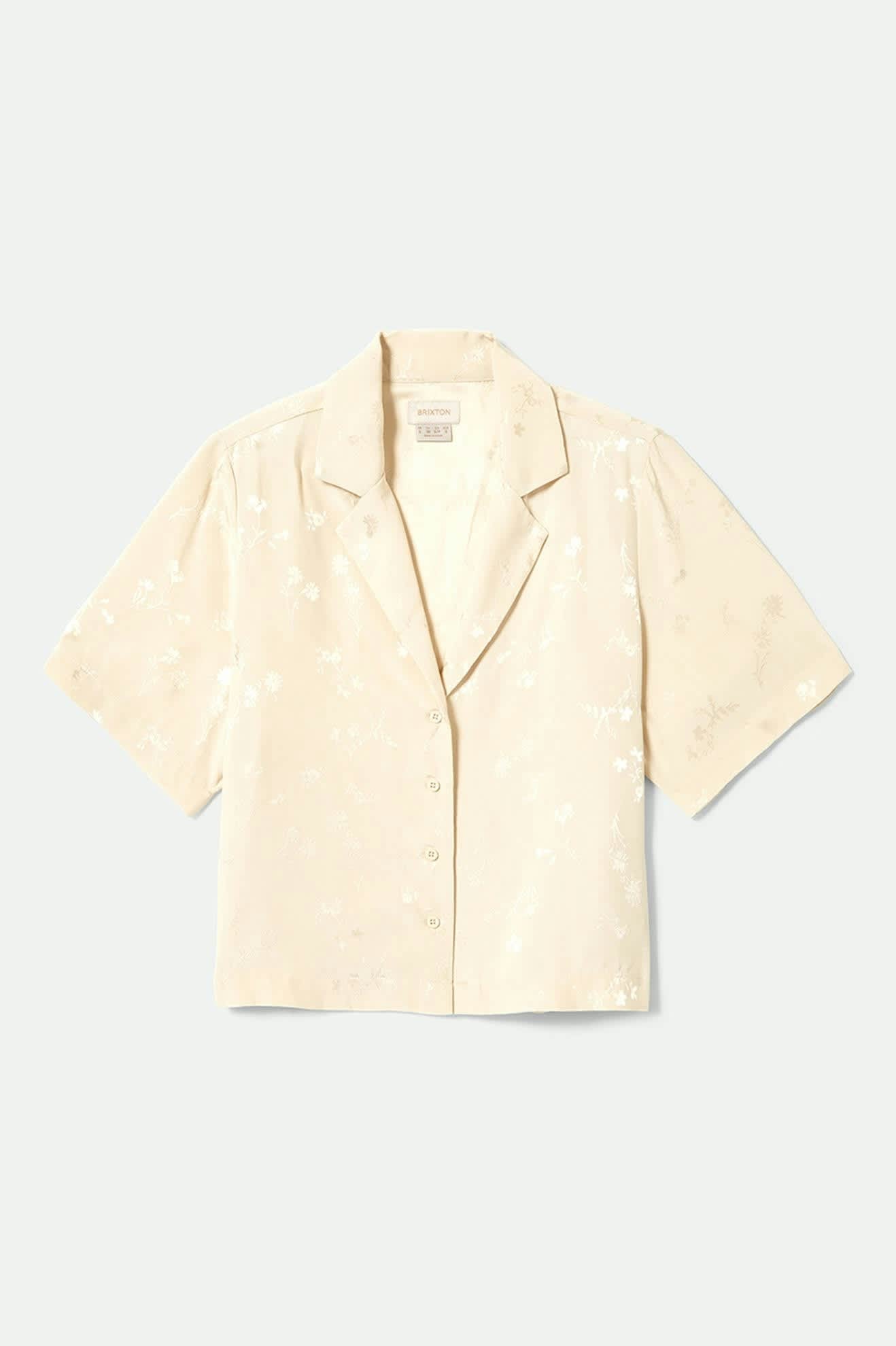 Silky S/S Jacquard Button Down - Whitecap Floral Jacquard