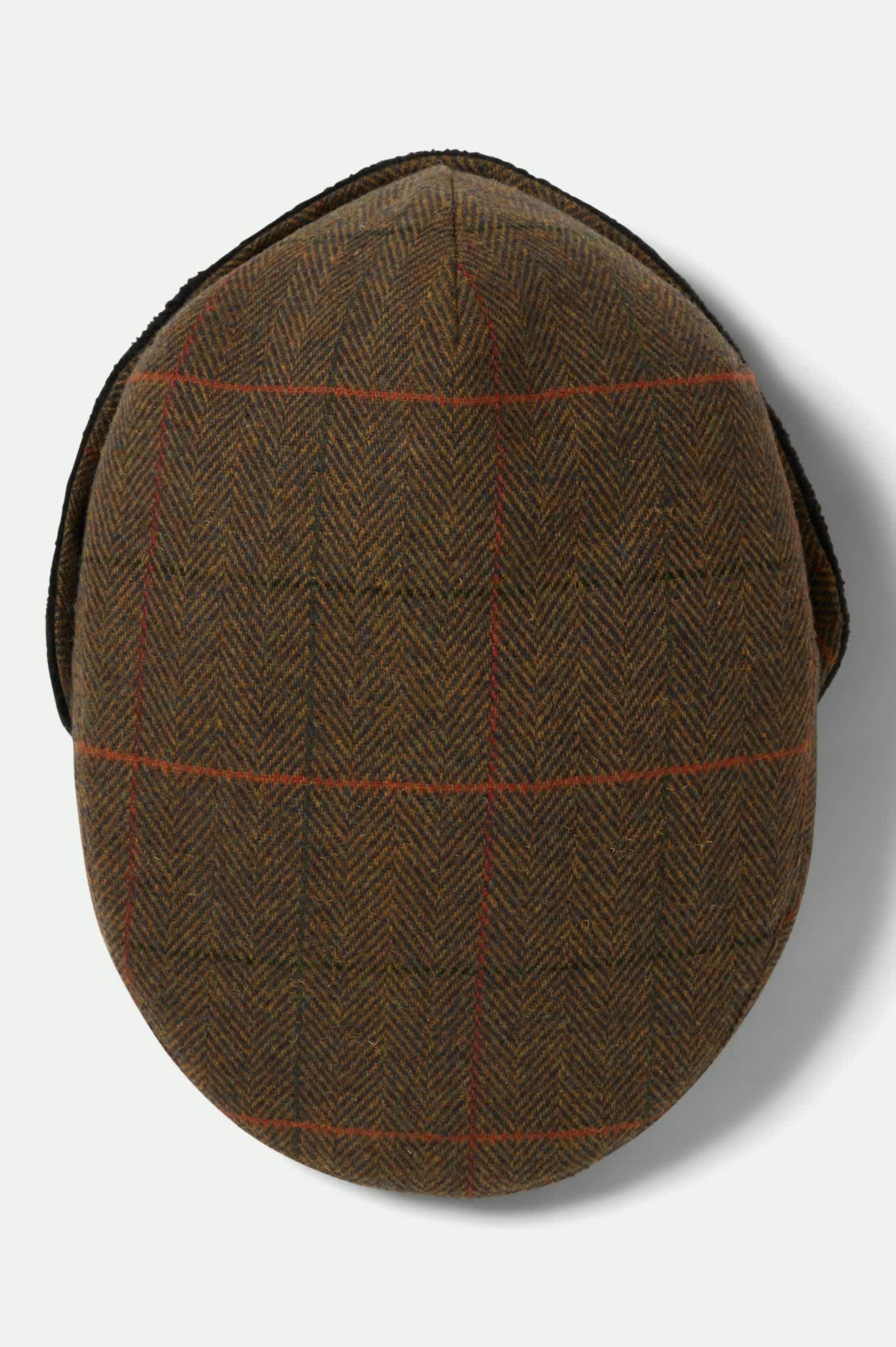 Hooligan Fleece Lined Earflap Snap Cap - Bronze/Black/Red