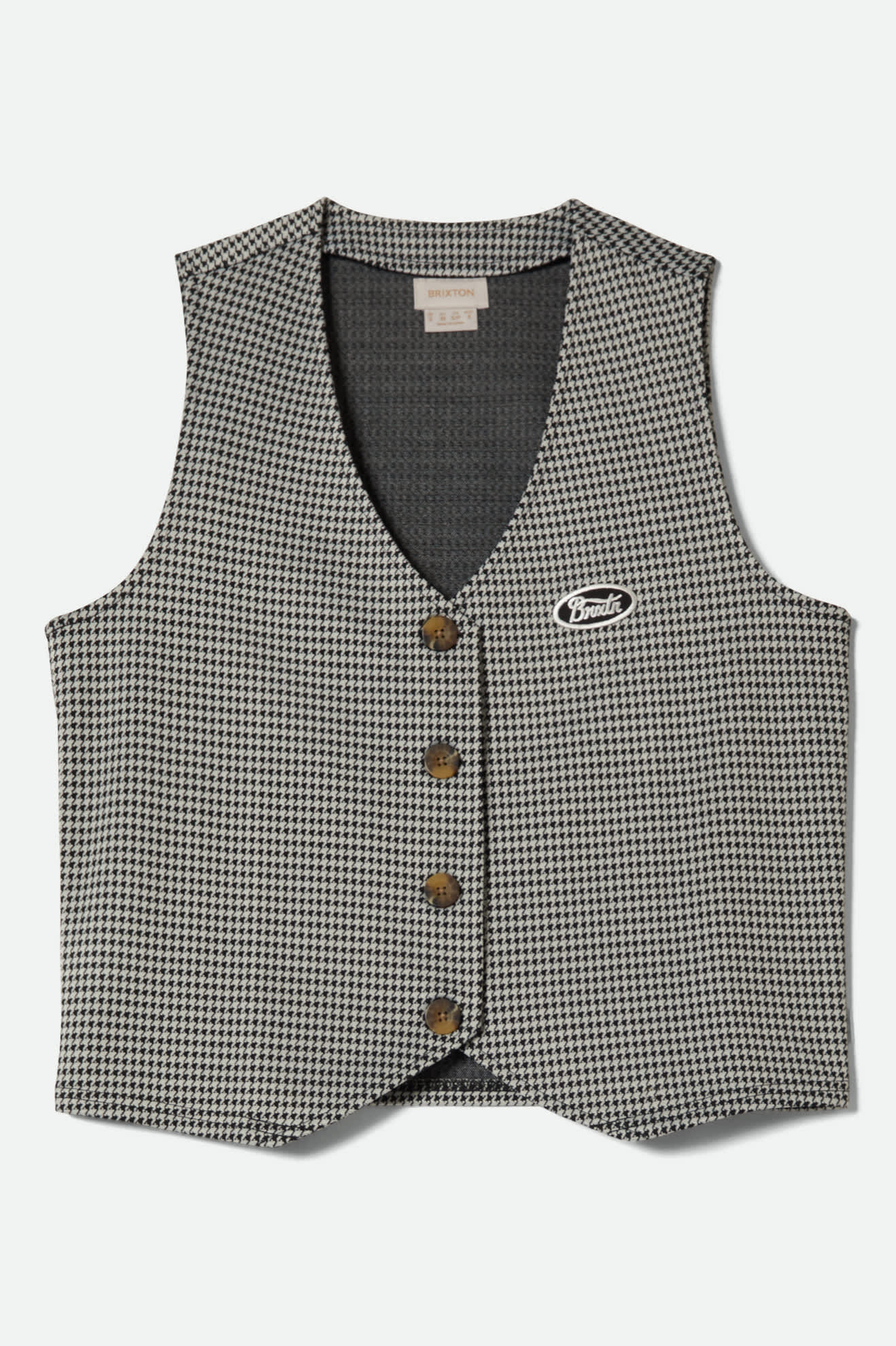 Houndstooth Leisure Vest - Winter White/Black
