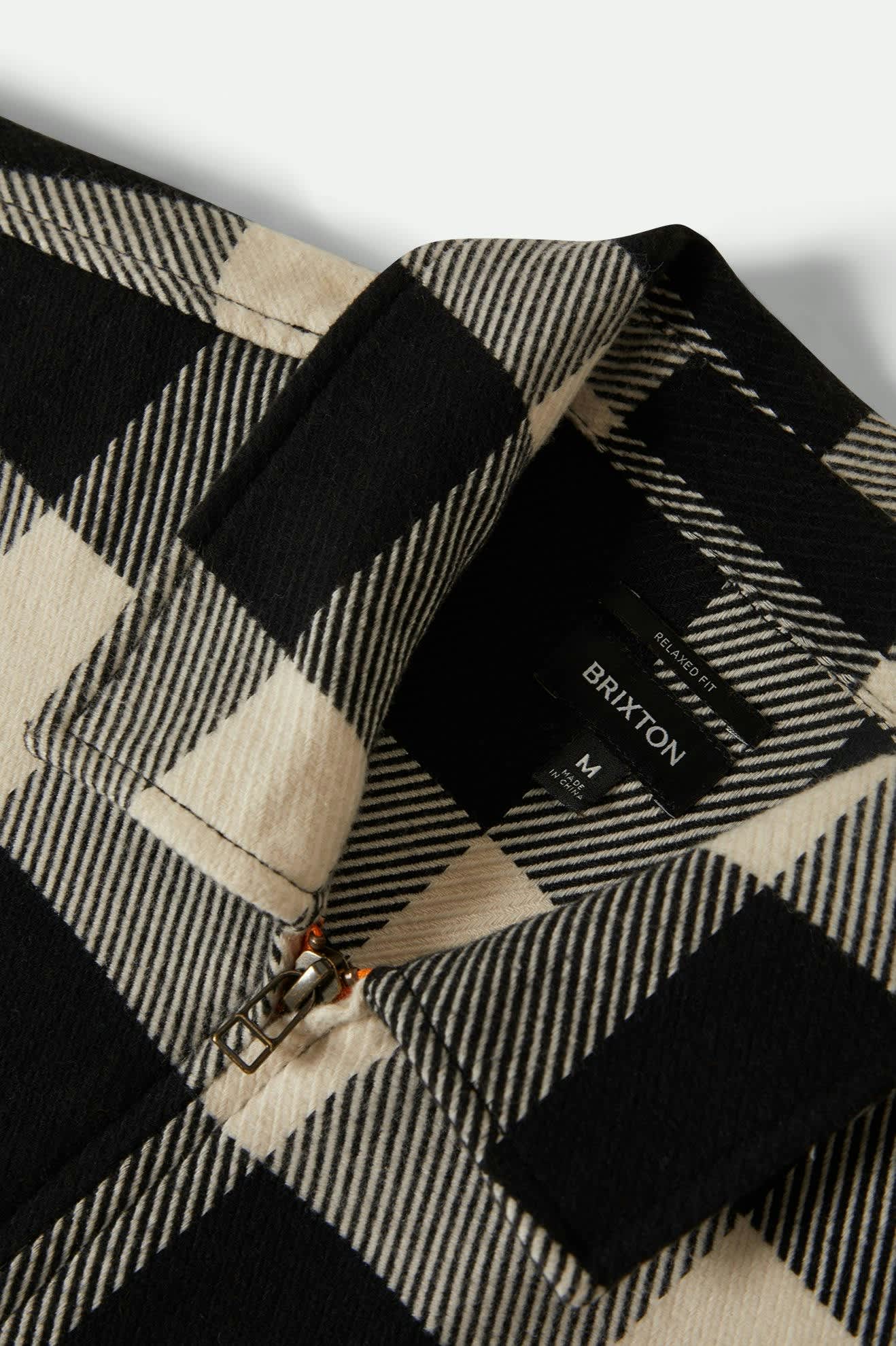 Union Full Zip Flannel - Off White/Black
