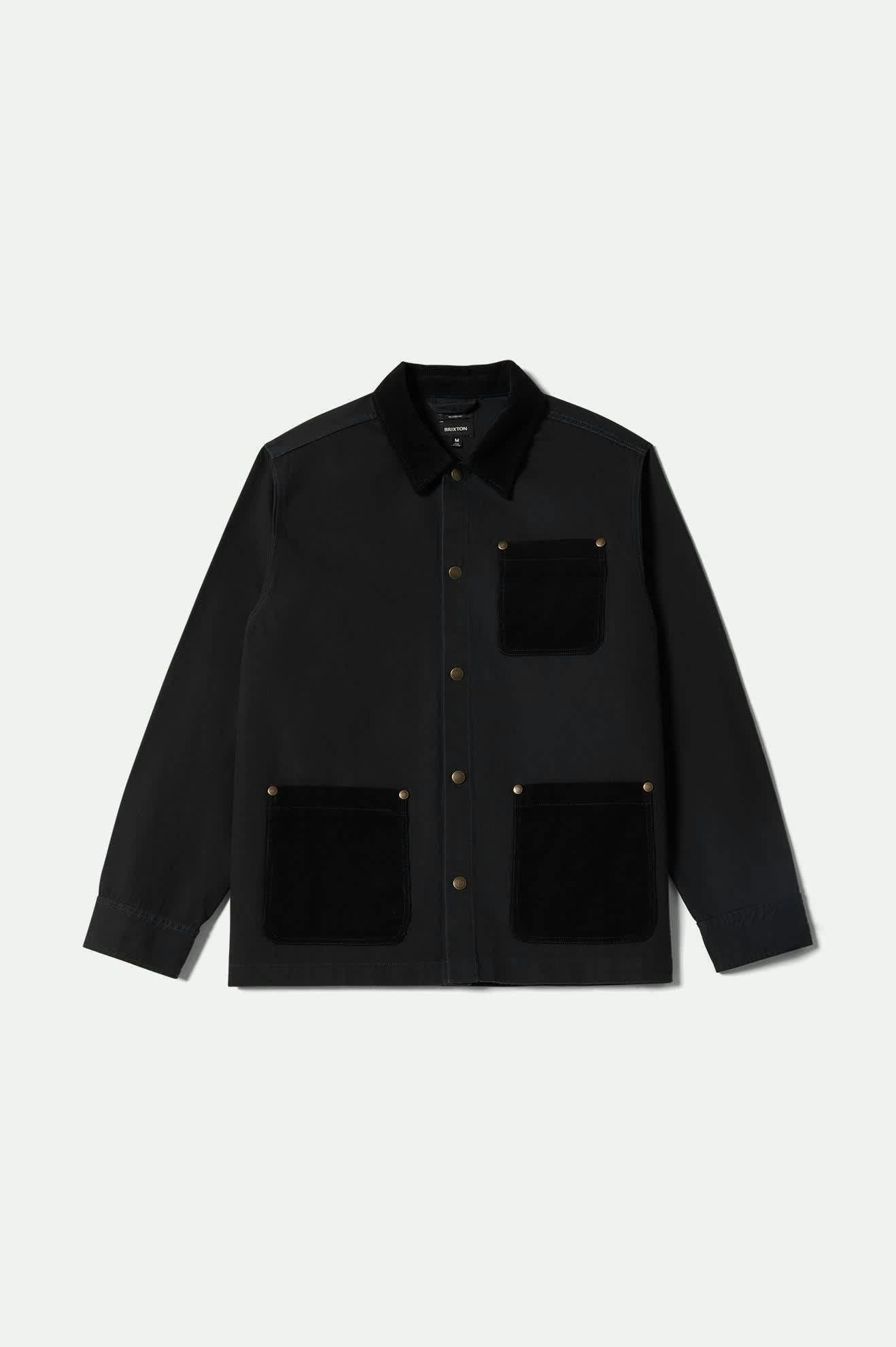 Herringbone Lightweight Chore Coat - Black Herringbone