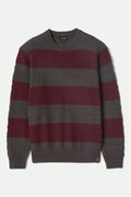 Midnight Crew Sweater - Black/Port Stripe