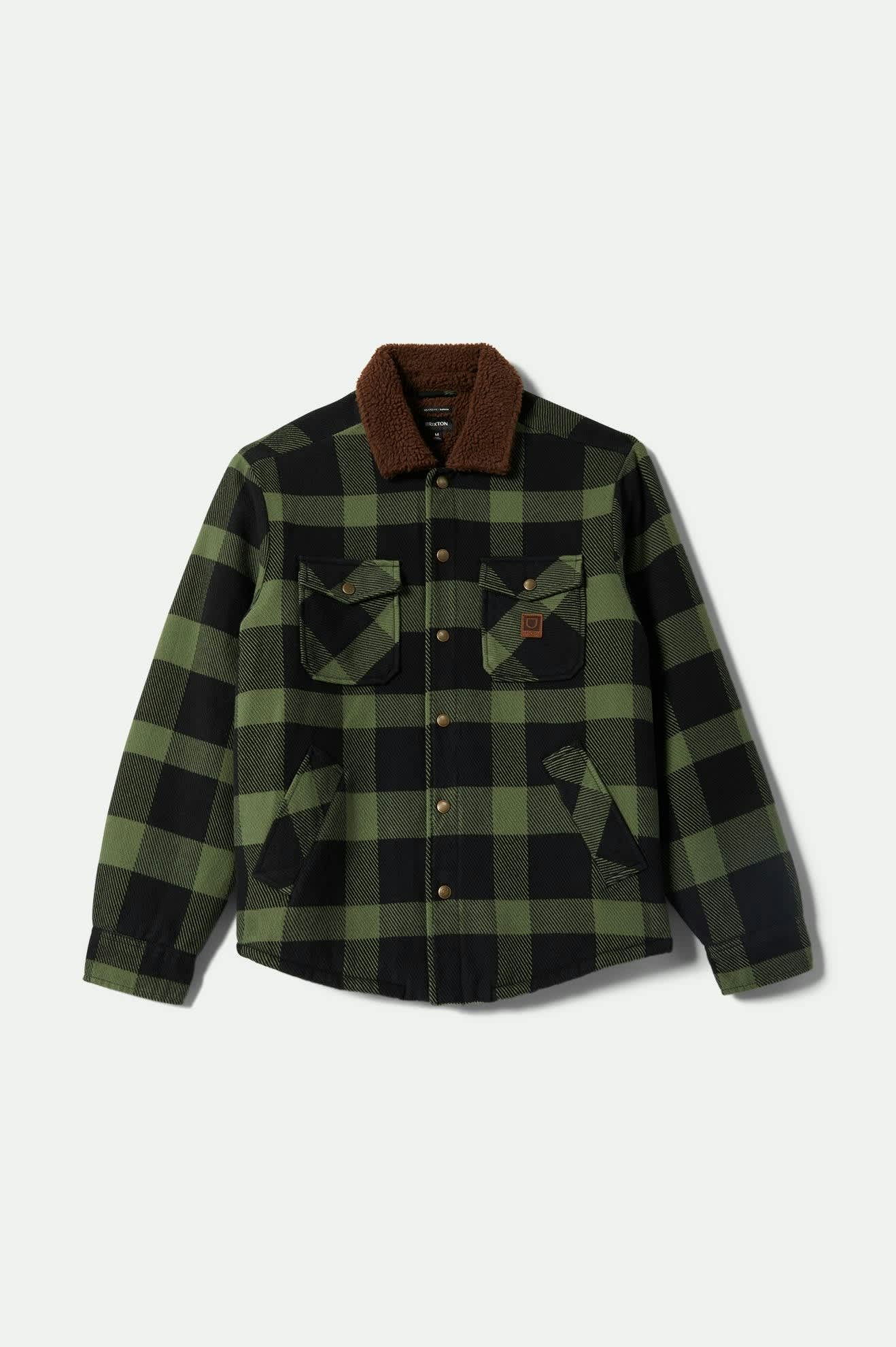 Durham Sherpa Lined Jacket - Black/Wild Green Flannel