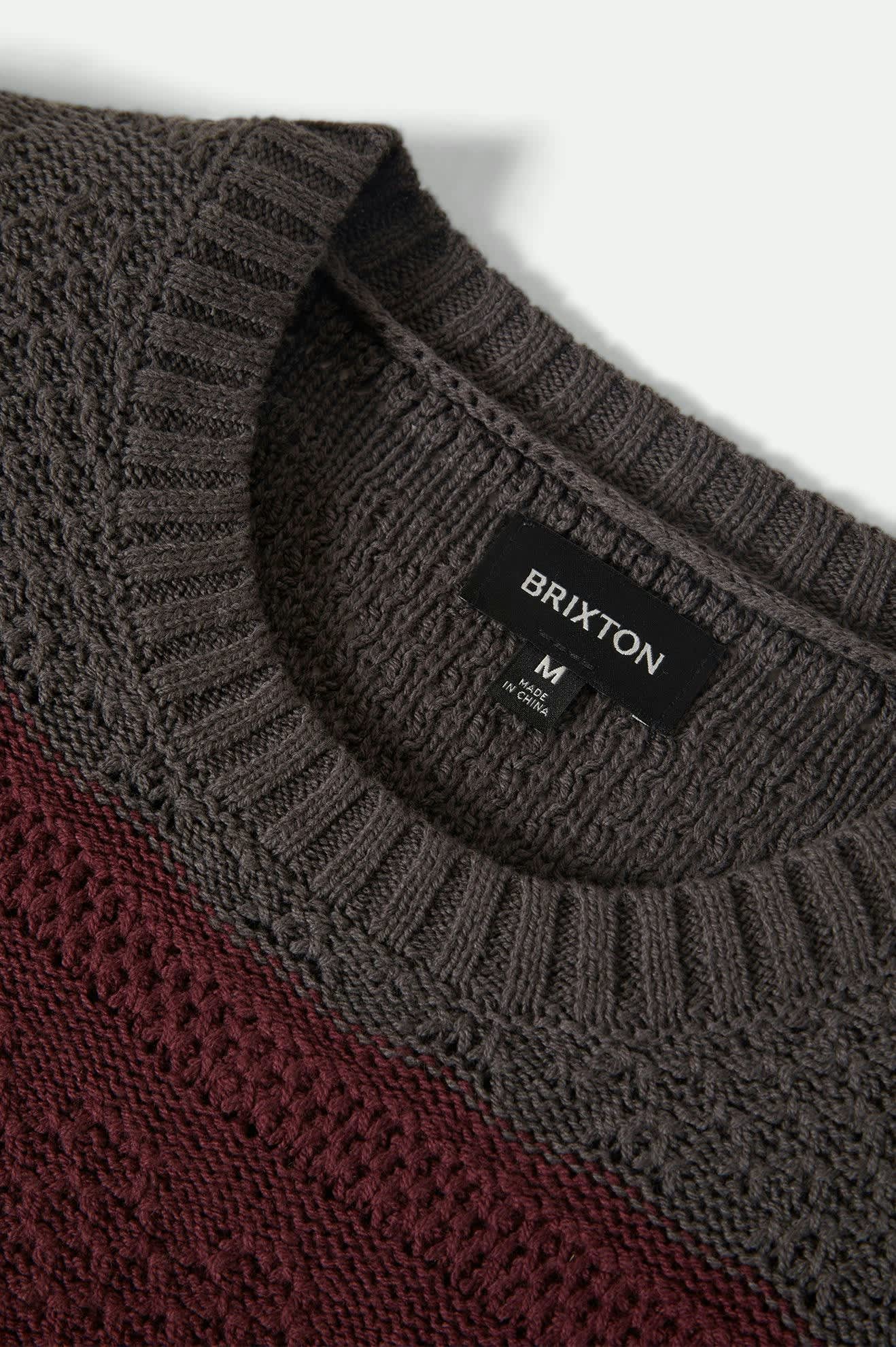 Midnight Crew Sweater - Black/Port Stripe