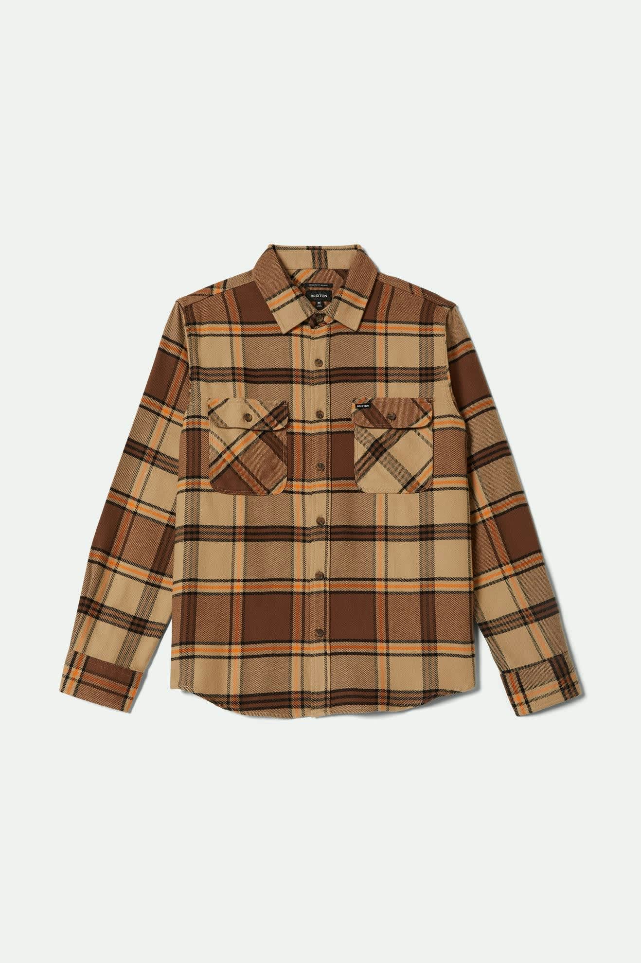 Bowery L/S Flannel - Sand/Pinecone/Solar Orange