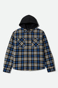 Bowery Quilited Hooded Flannel - Navy/Cream