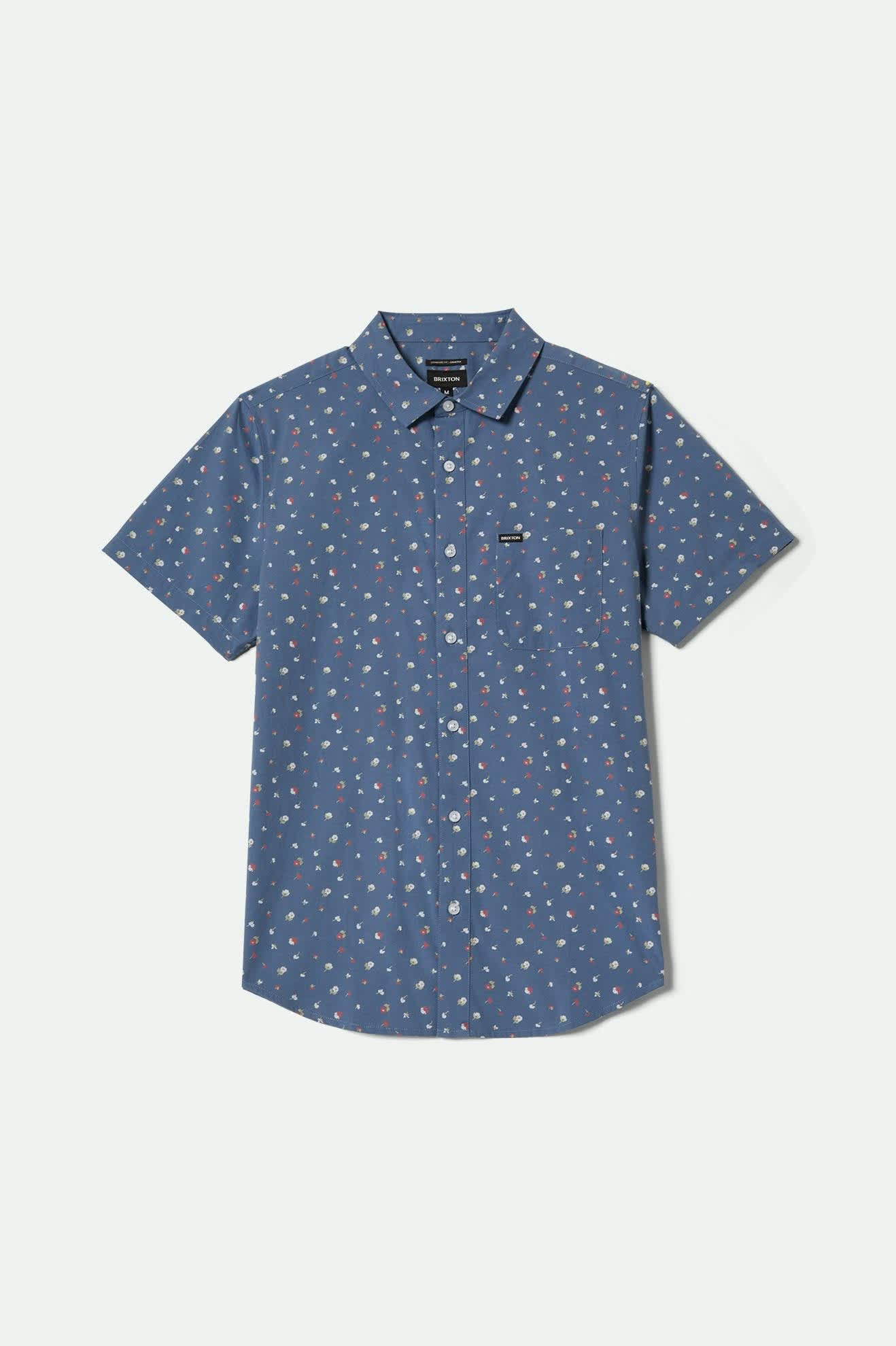 Charter Print S/S Shirt - Bering Sea/Micro Floral