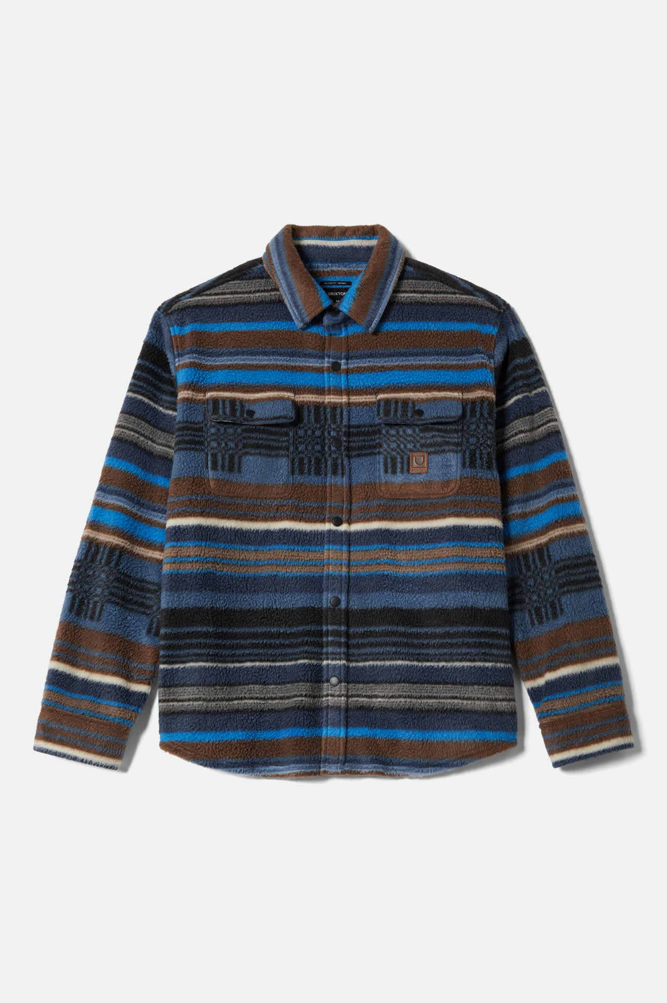 Bowery Arctic Stretch Fleece - Mood Indigo Blanket Stripe