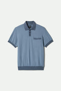 Weekend Herringbone S/S Polo - Borrow Blue/Berring Sea