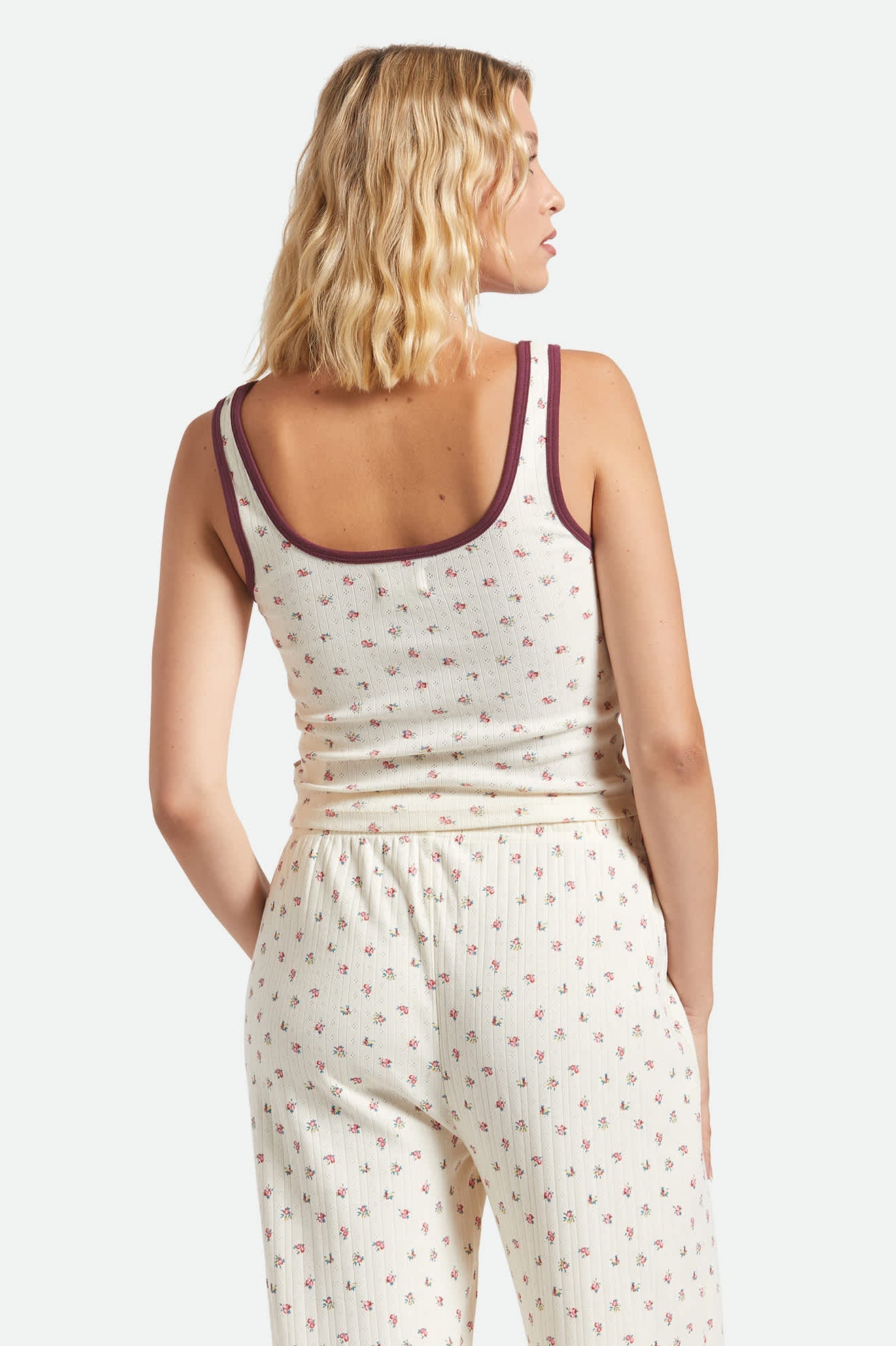 Off Duty A-Tank - Floral Pointelle