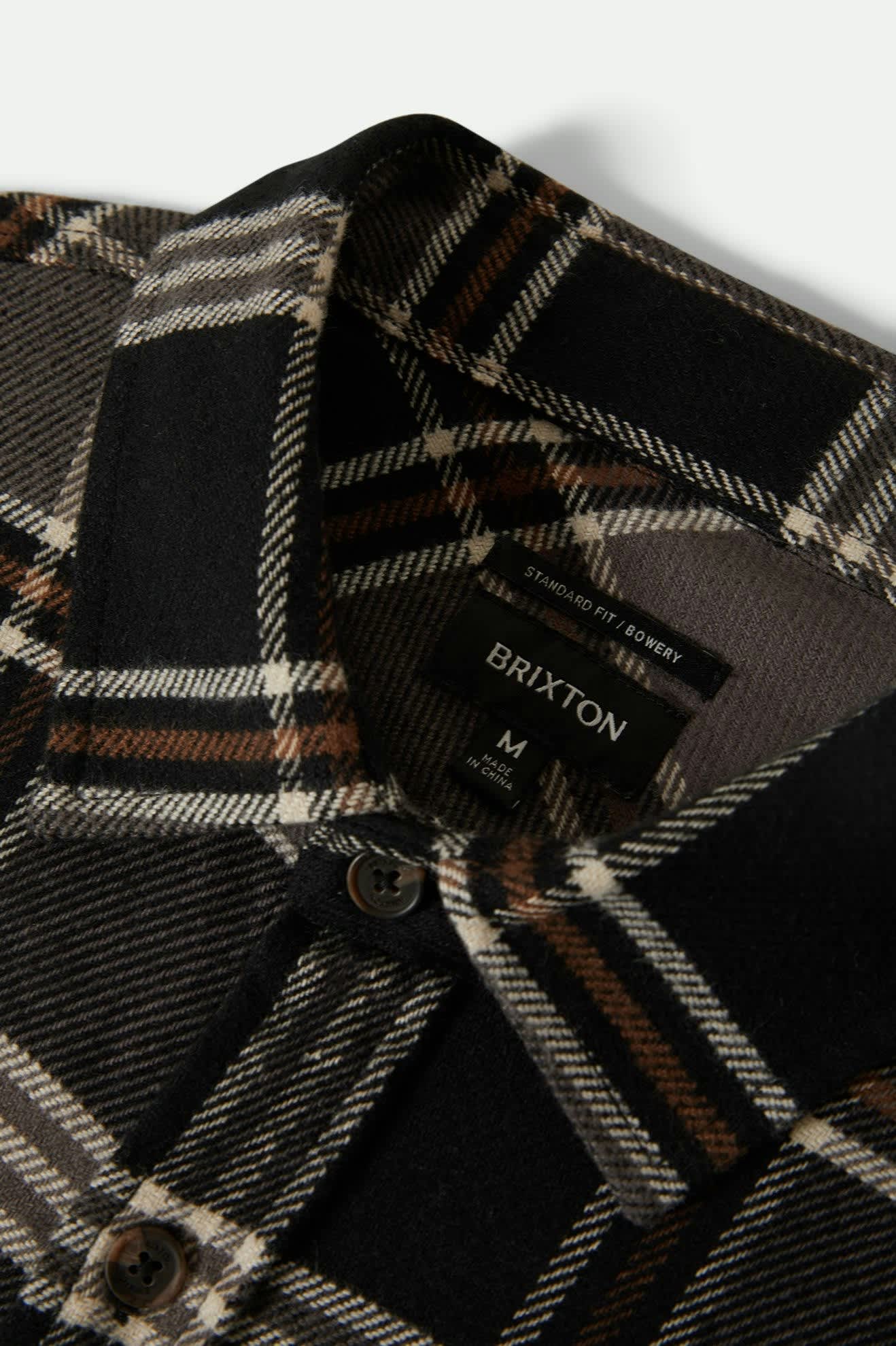 Bowery L/S Flannel - Black/Charcoal/Pinecone