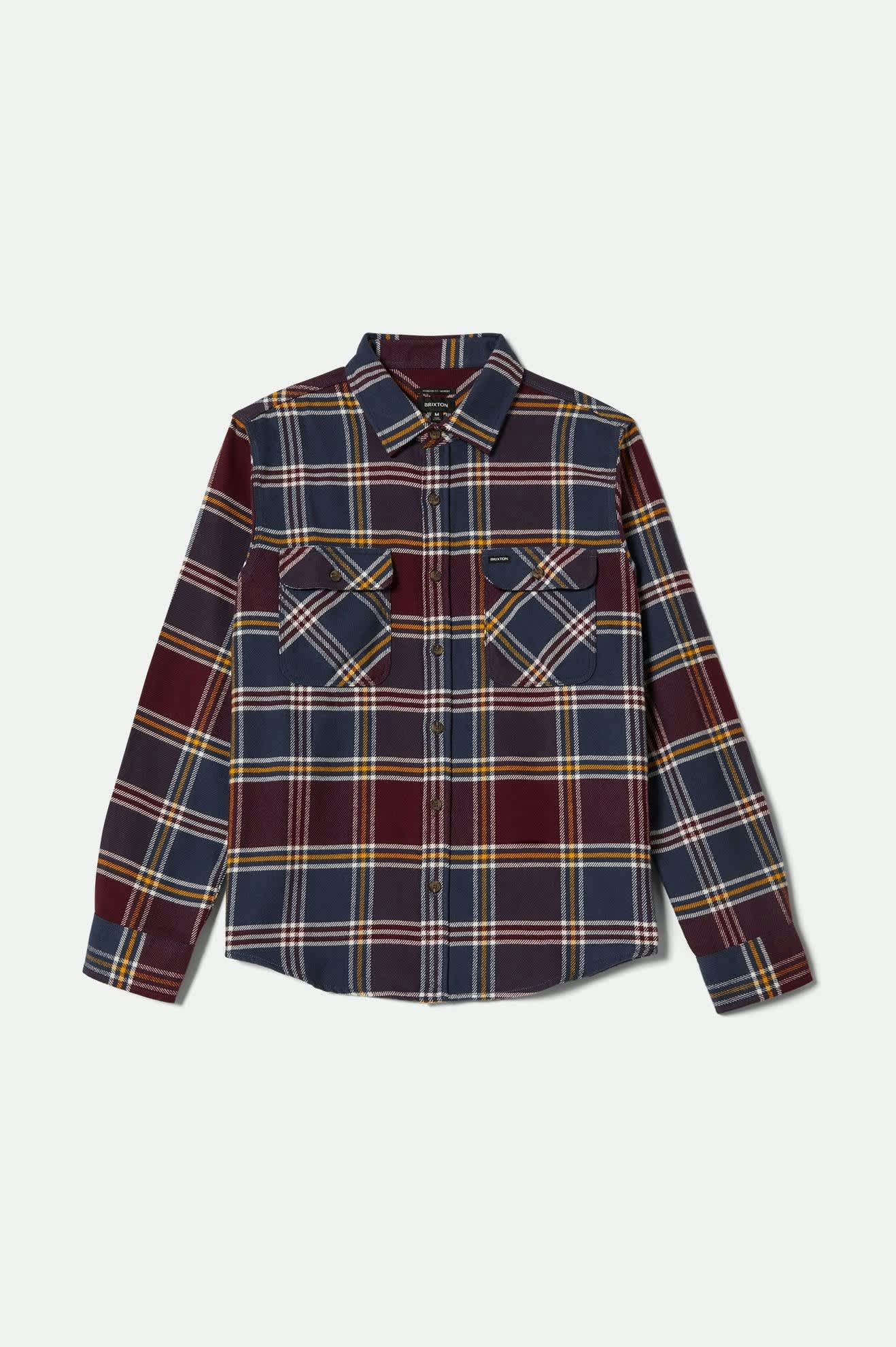 Bowery L/S Flannel - Mood Indigo/Port/Saffron