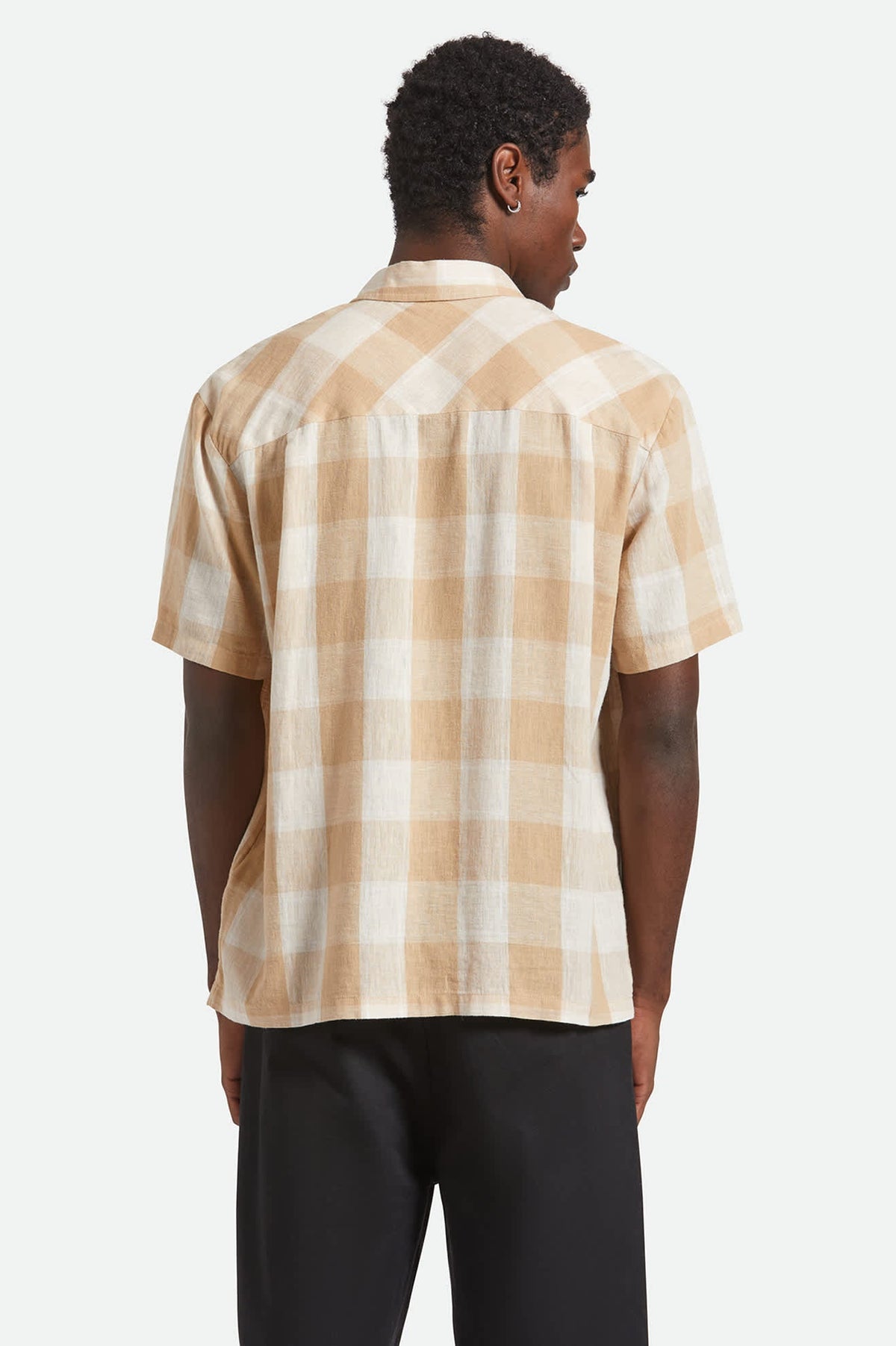 Cru Linen Blend S/S Shirt - Off White/Sand