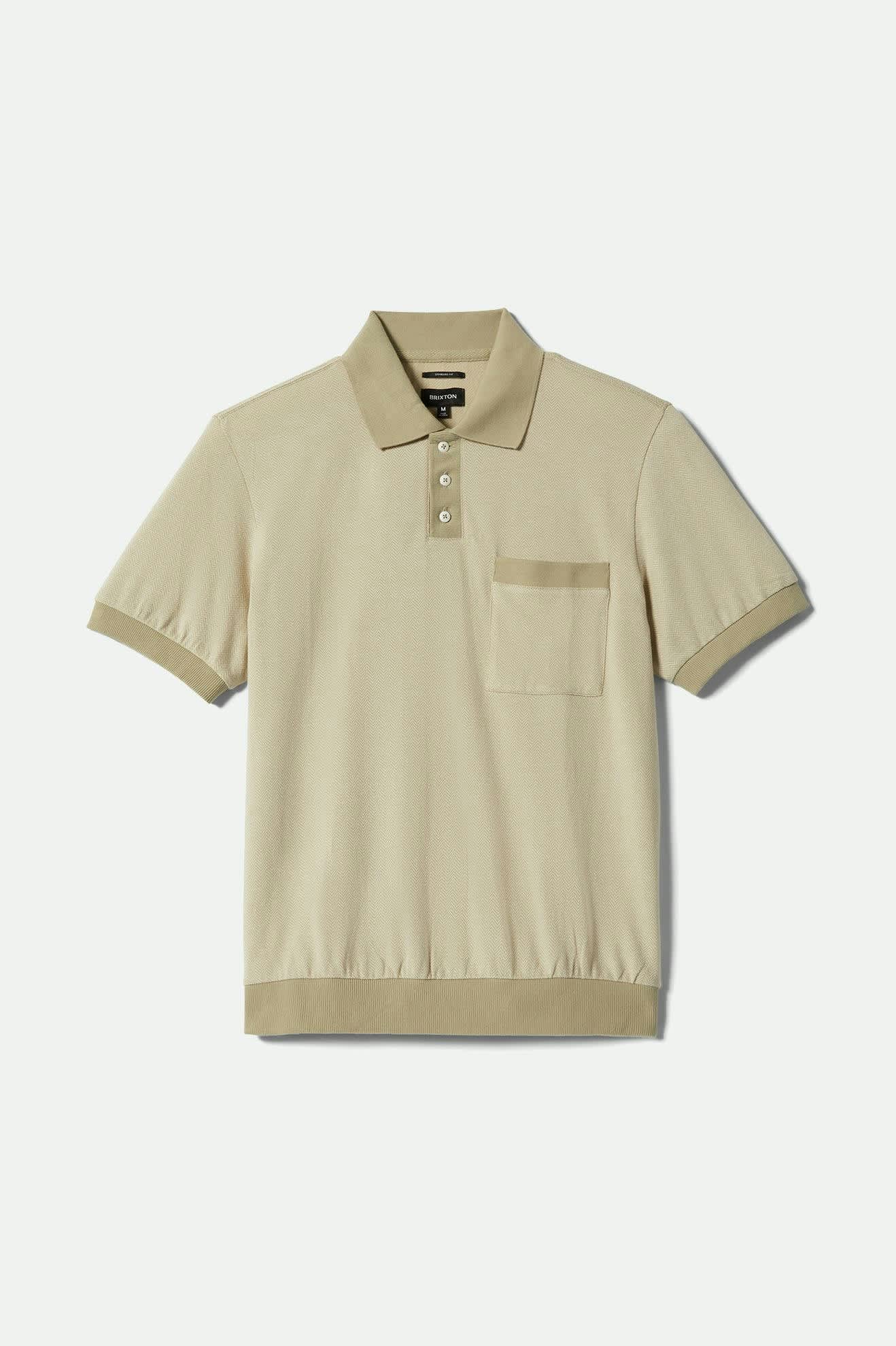 Weekend Herringbone S/S Polo - Whitecap/Elm
