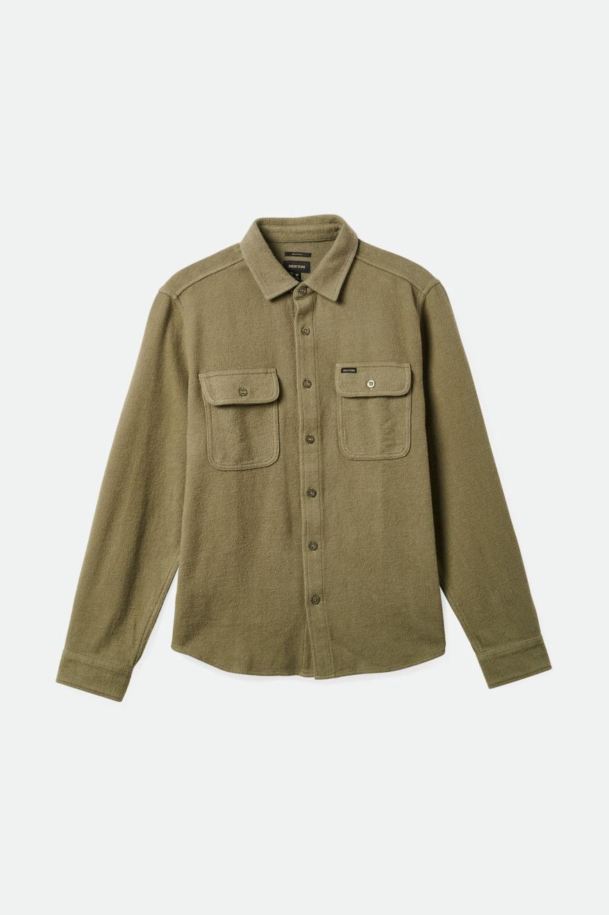 Bowery Textured Loop Twill L/S Overshirt - Olive Surplus