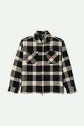 Union Full Zip Flannel - Off White/Black