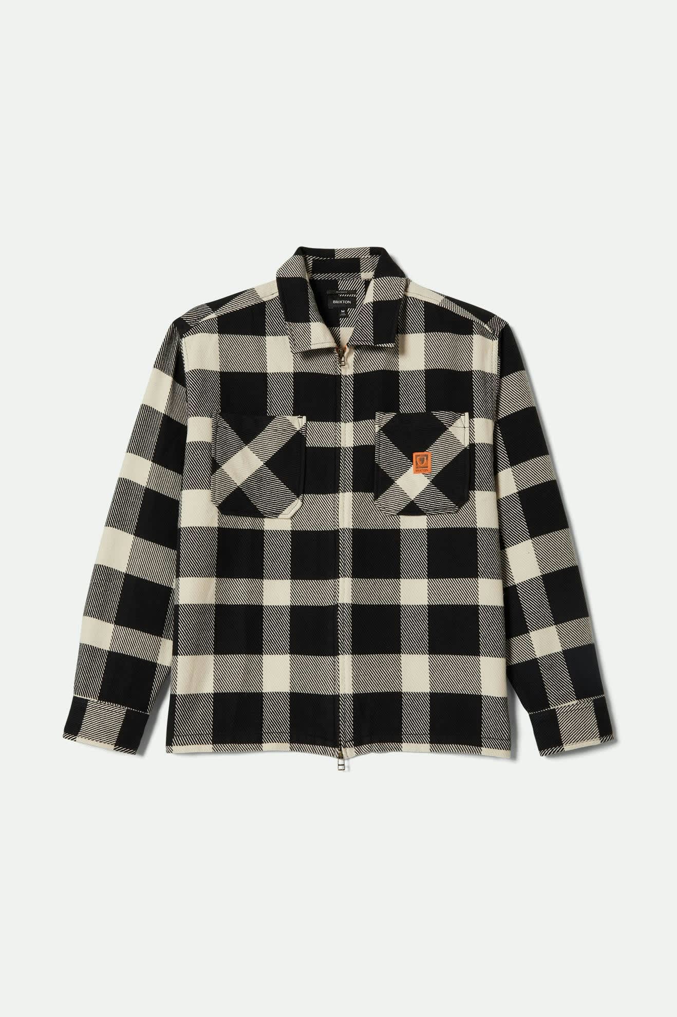 Union Full Zip Flannel - Off White/Black