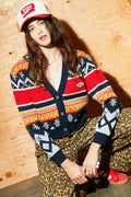 Winter Racing Cardigan - Multi Racing Stripe