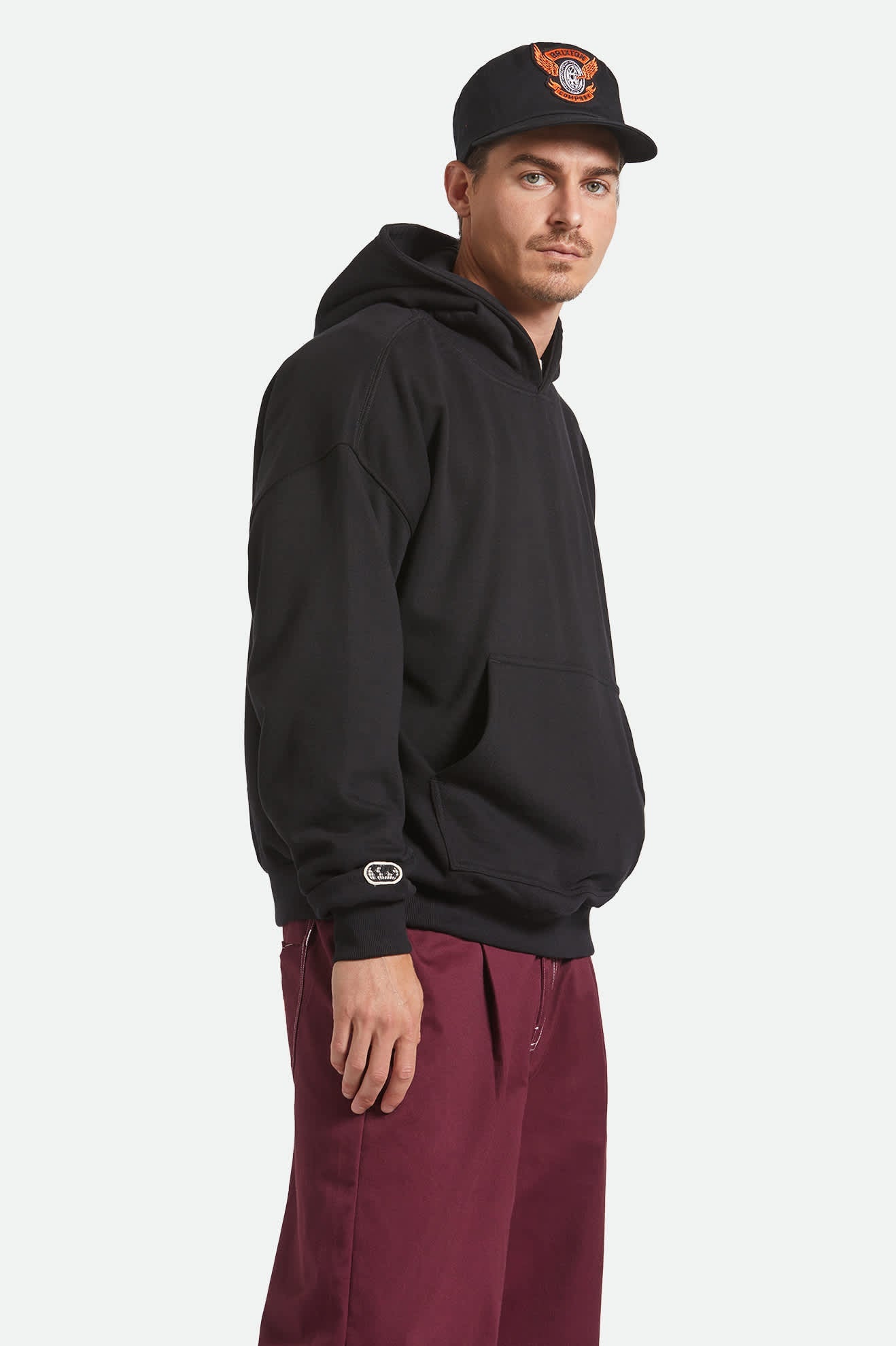 Embroidered Heavyweight Oversized Hoodie - Black