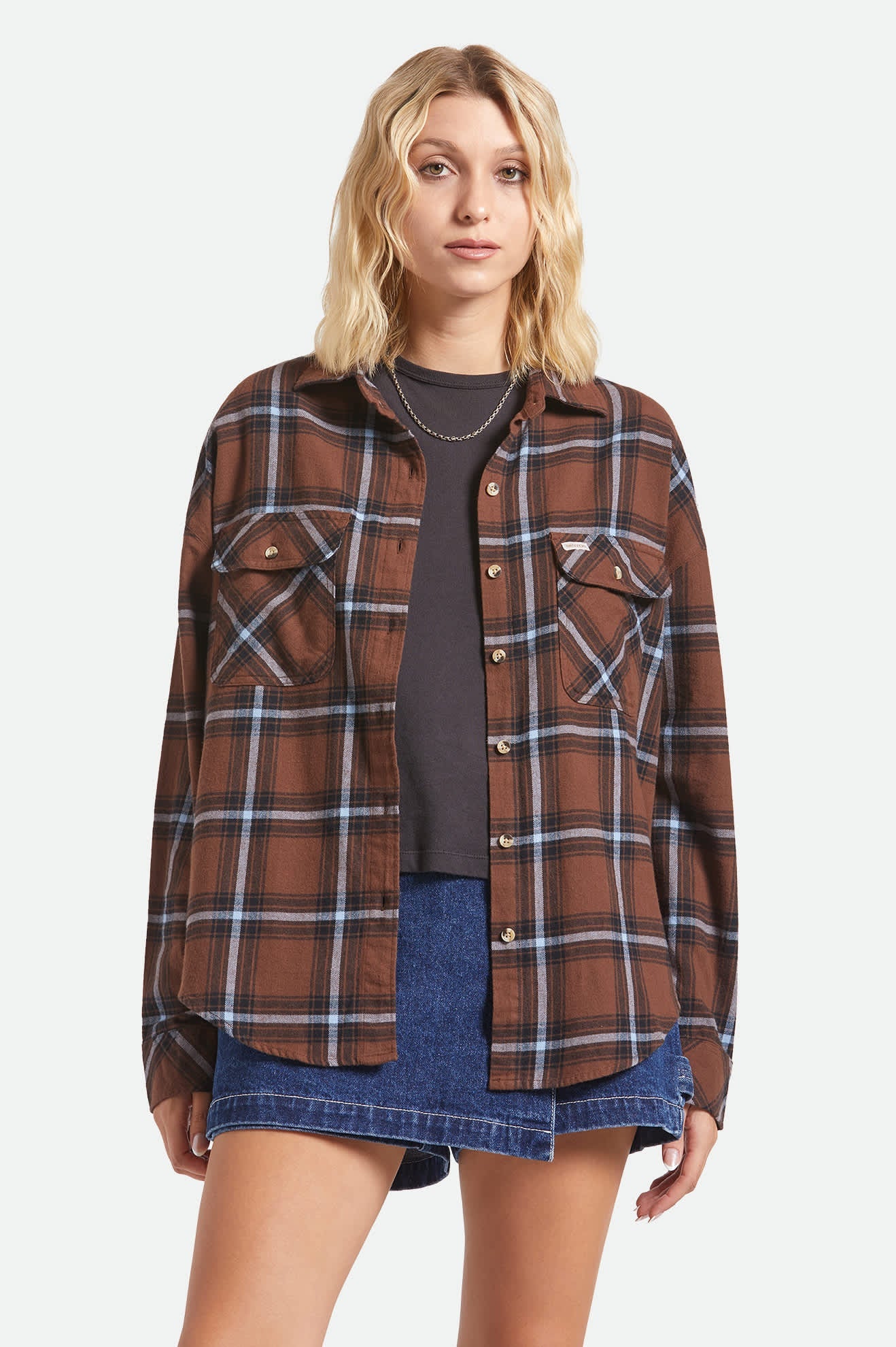Bowery Vintage Overshirt - Pinecone Brown/Black/Borrowed Blue