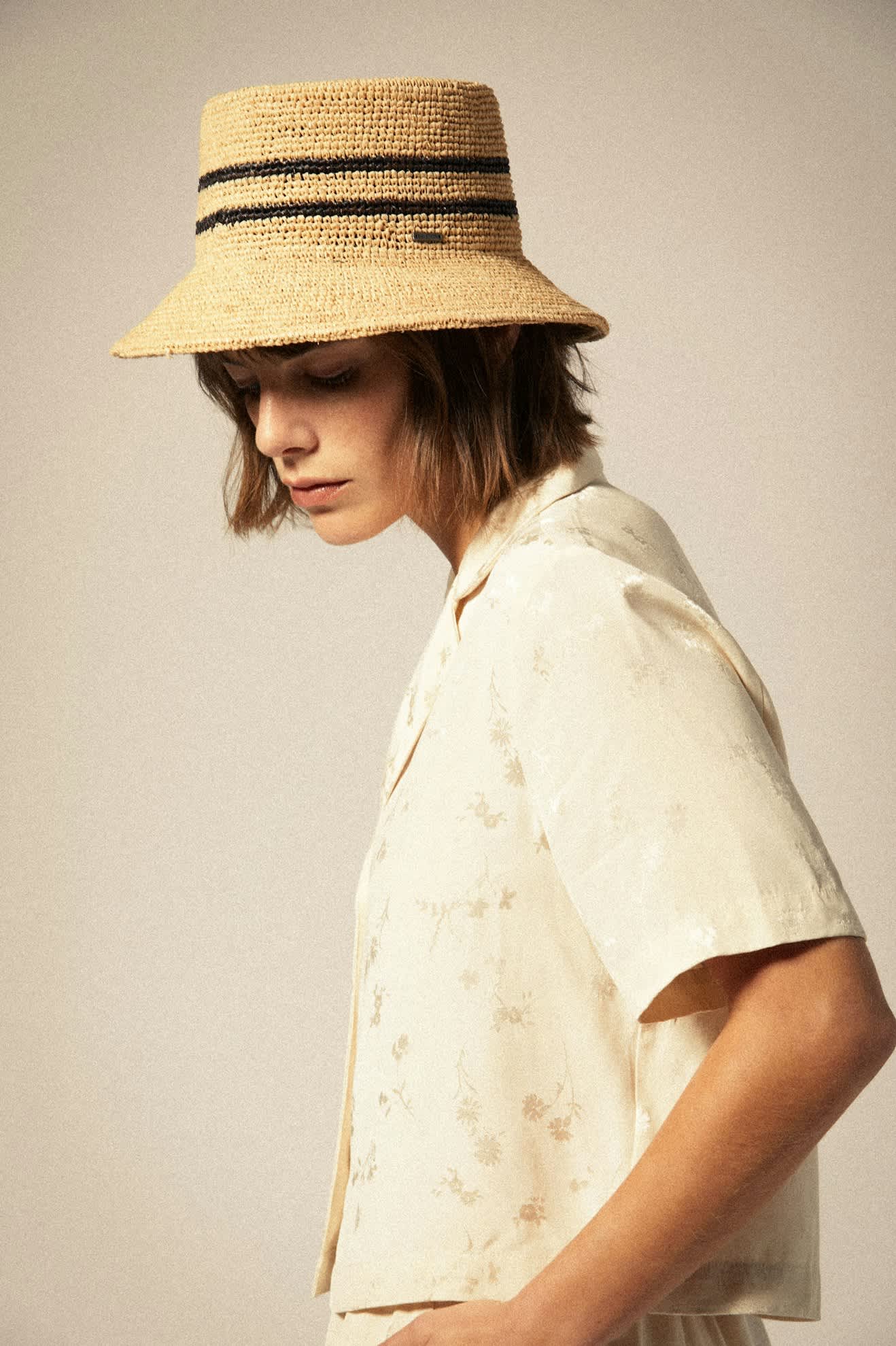 Silky S/S Jacquard Button Down - Whitecap Floral Jacquard