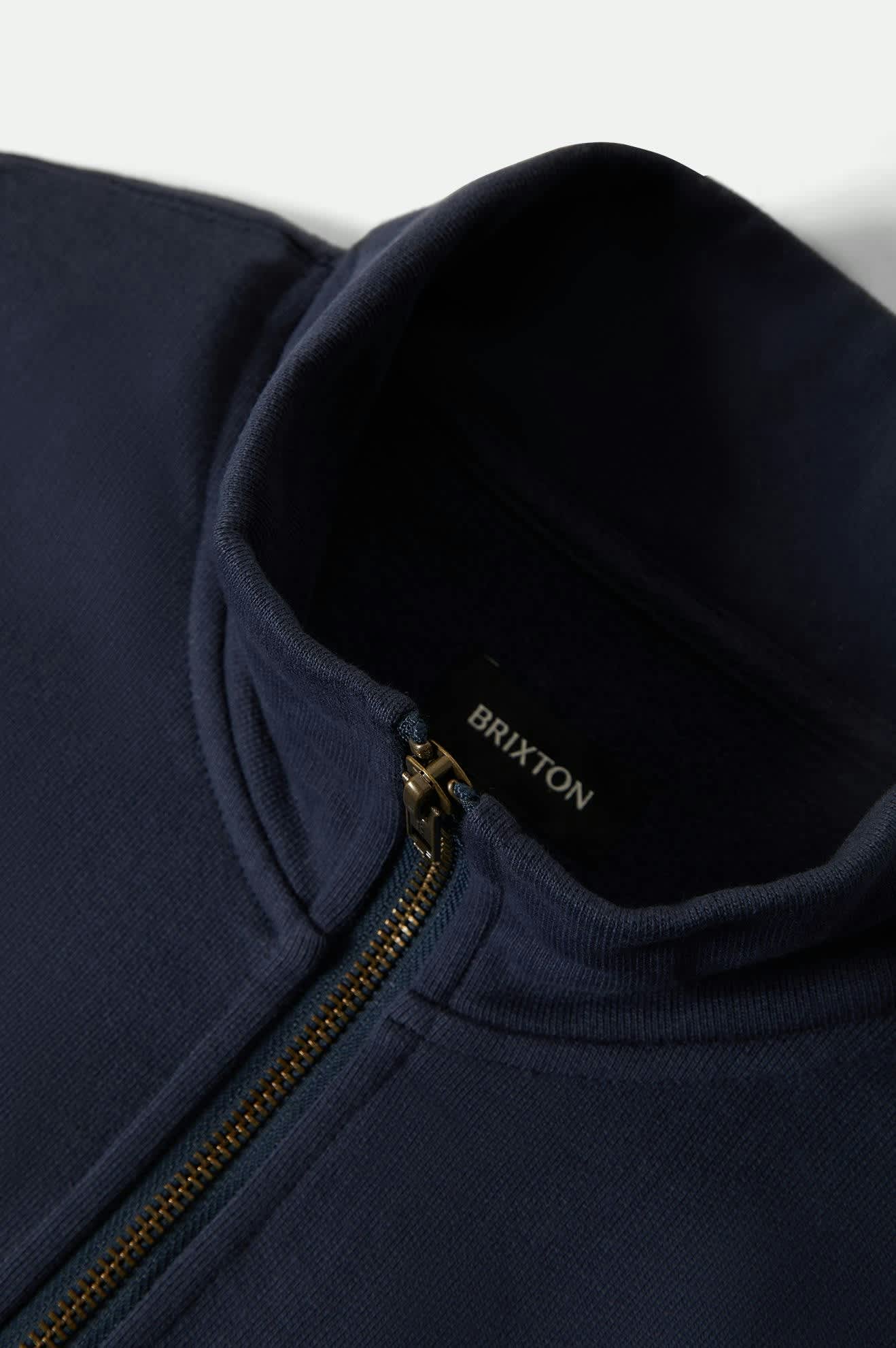 Embroidered Heavyweight Half Zip - Mood Indigo