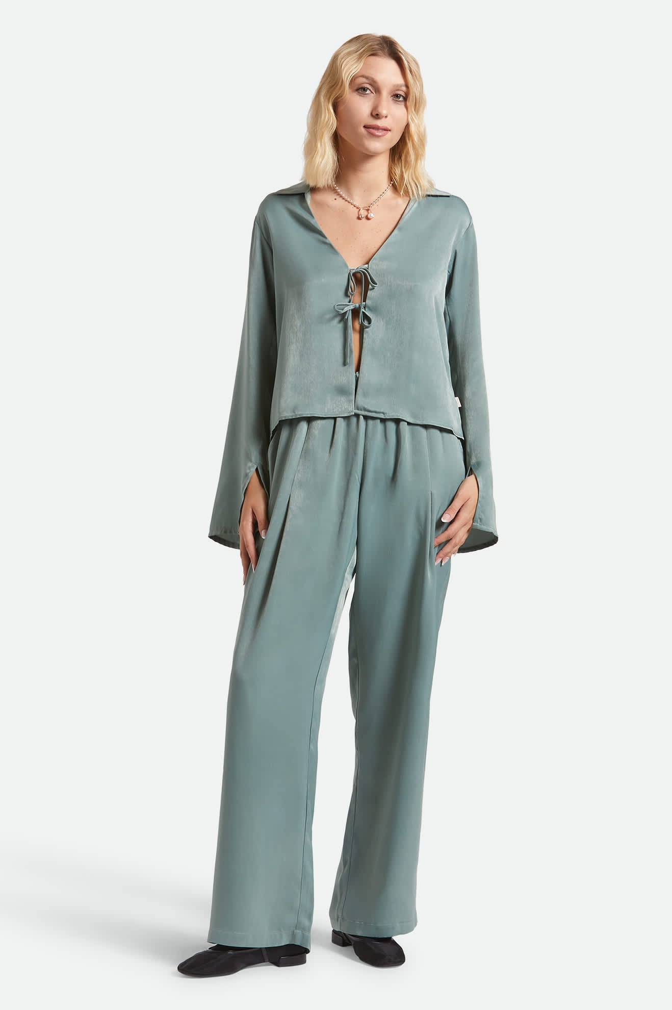 Soho Silky Pant - Blue Green Shine