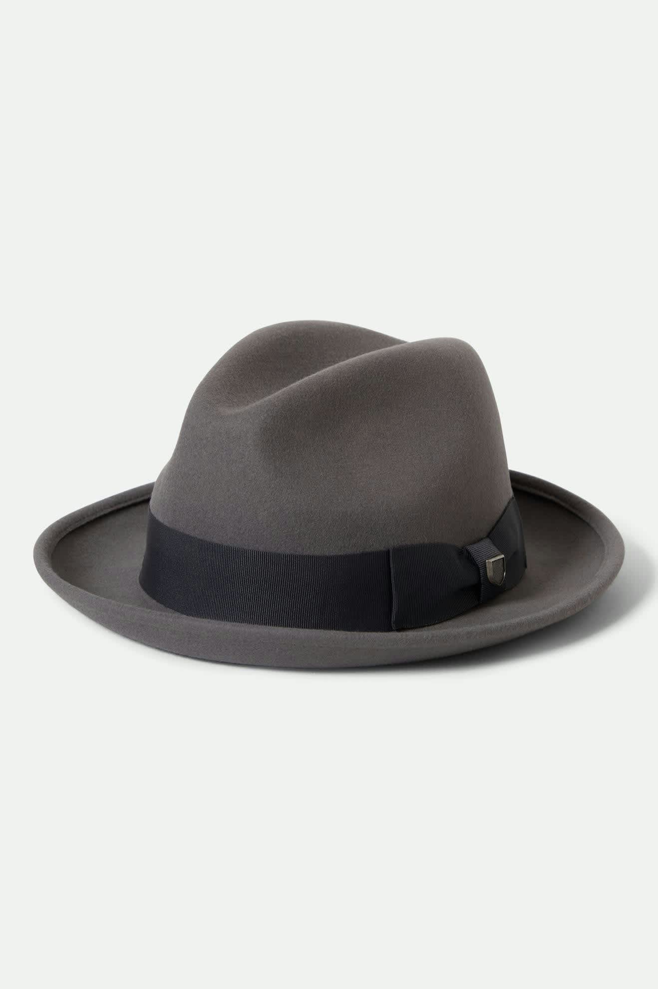 Horton Convertabrim Packable Fedora - Grey/Charcoal