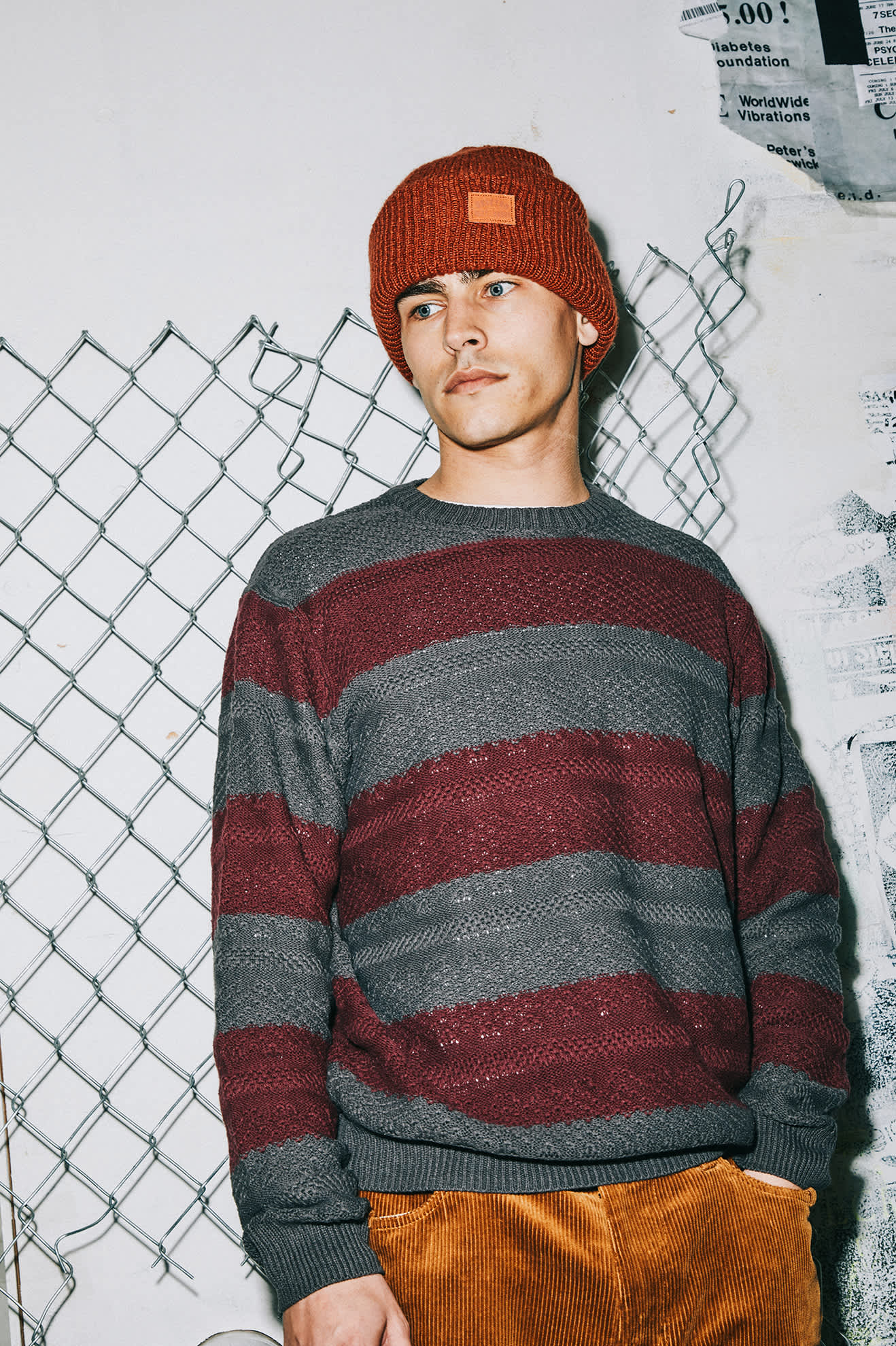 Midnight Crew Sweater - Black/Port Stripe