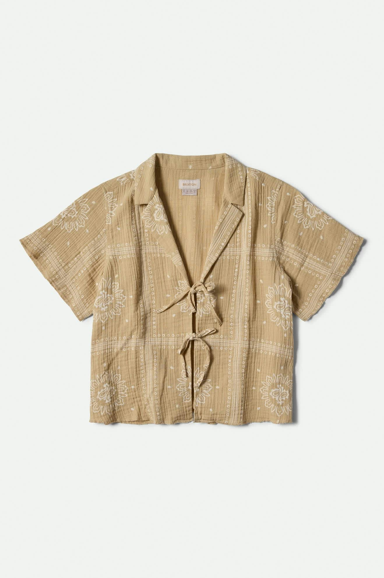 Wandering Tie Top - Pale Khaki Bandana