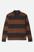 Union Heavyweight Rugby Polo - Washed Black/Pinecown Brown