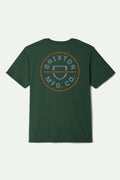 Crest II S/S T-Shirt - Forest Green/Rust/Grey Blue