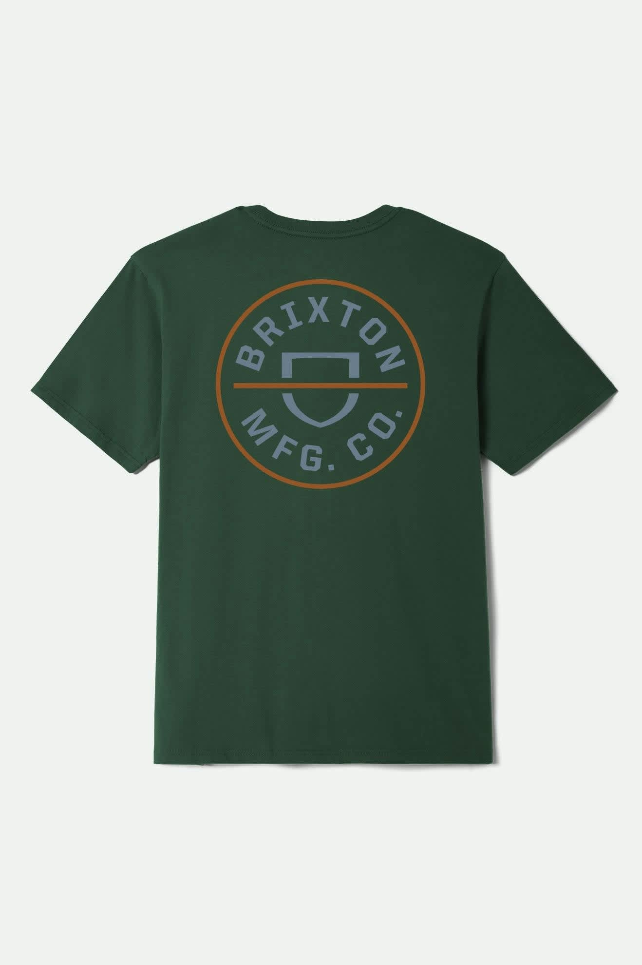 Crest II S/S T-Shirt - Forest Green/Rust/Grey Blue