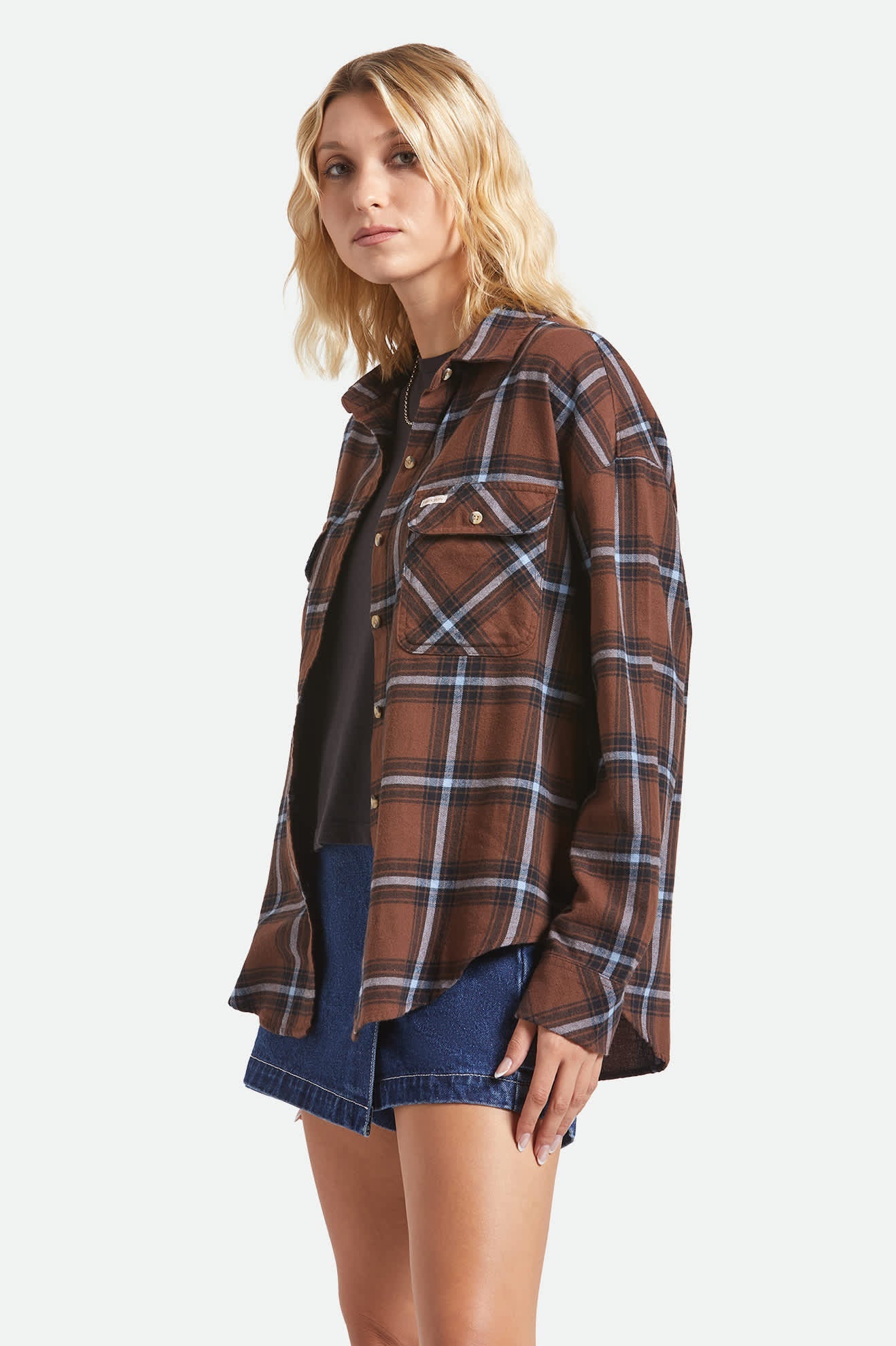 Bowery Vintage Overshirt - Pinecone Brown/Black/Borrowed Blue