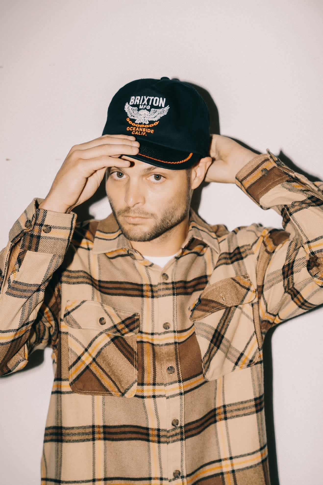 Bowery L/S Flannel - Sand/Pinecone/Solar Orange
