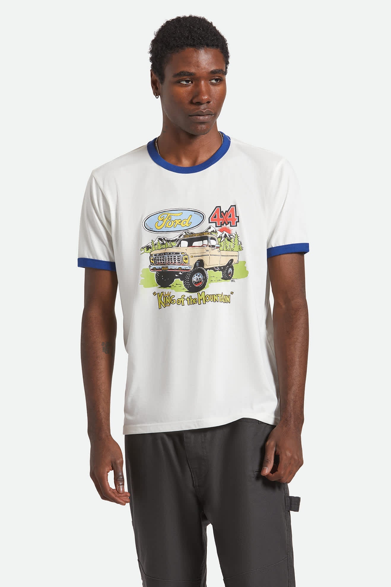 Ford King Of The Mountains S/S Ringer T-Shirt - Wimbledon White