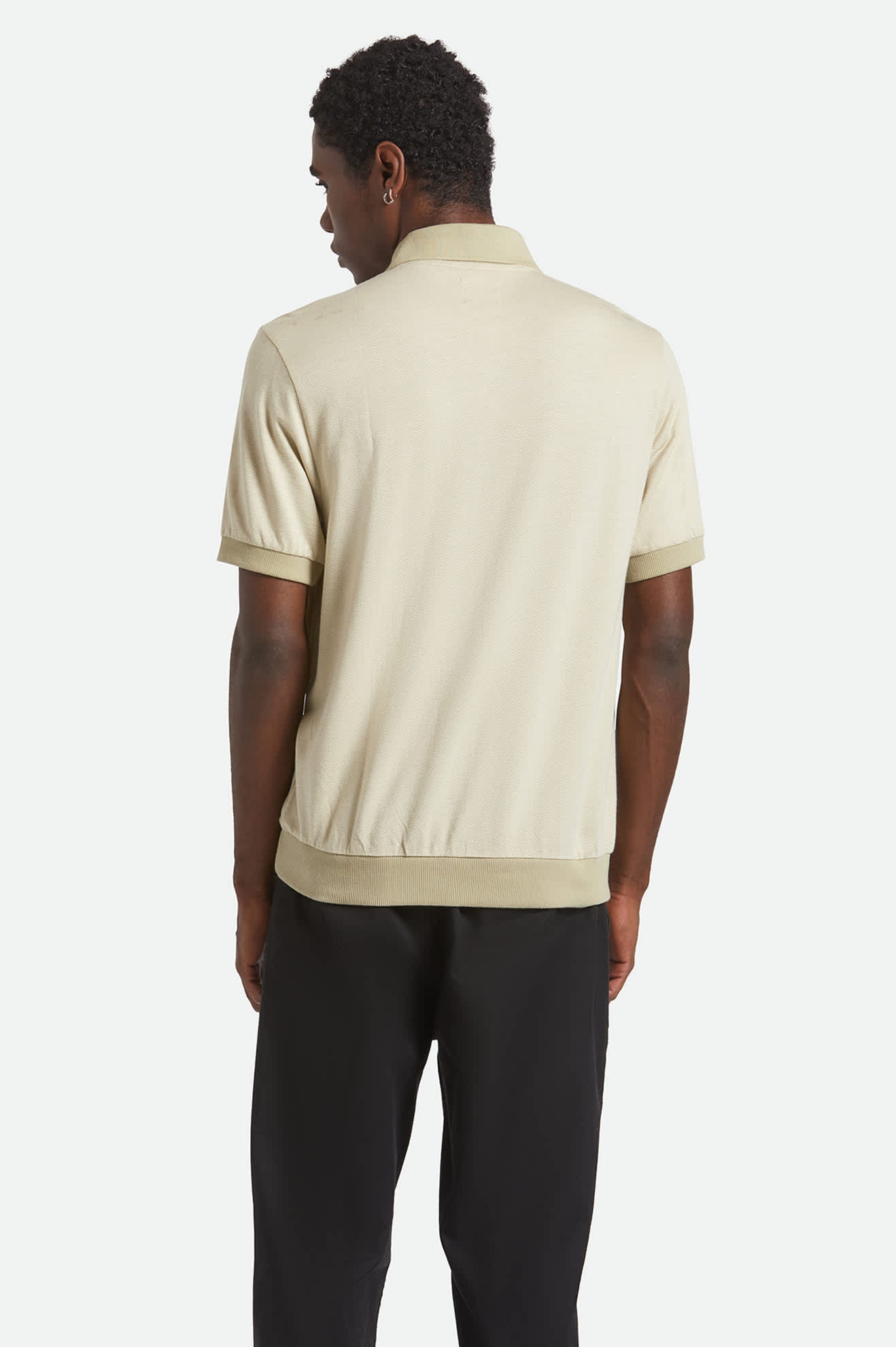 Weekend Herringbone S/S Polo - Whitecap/Elm