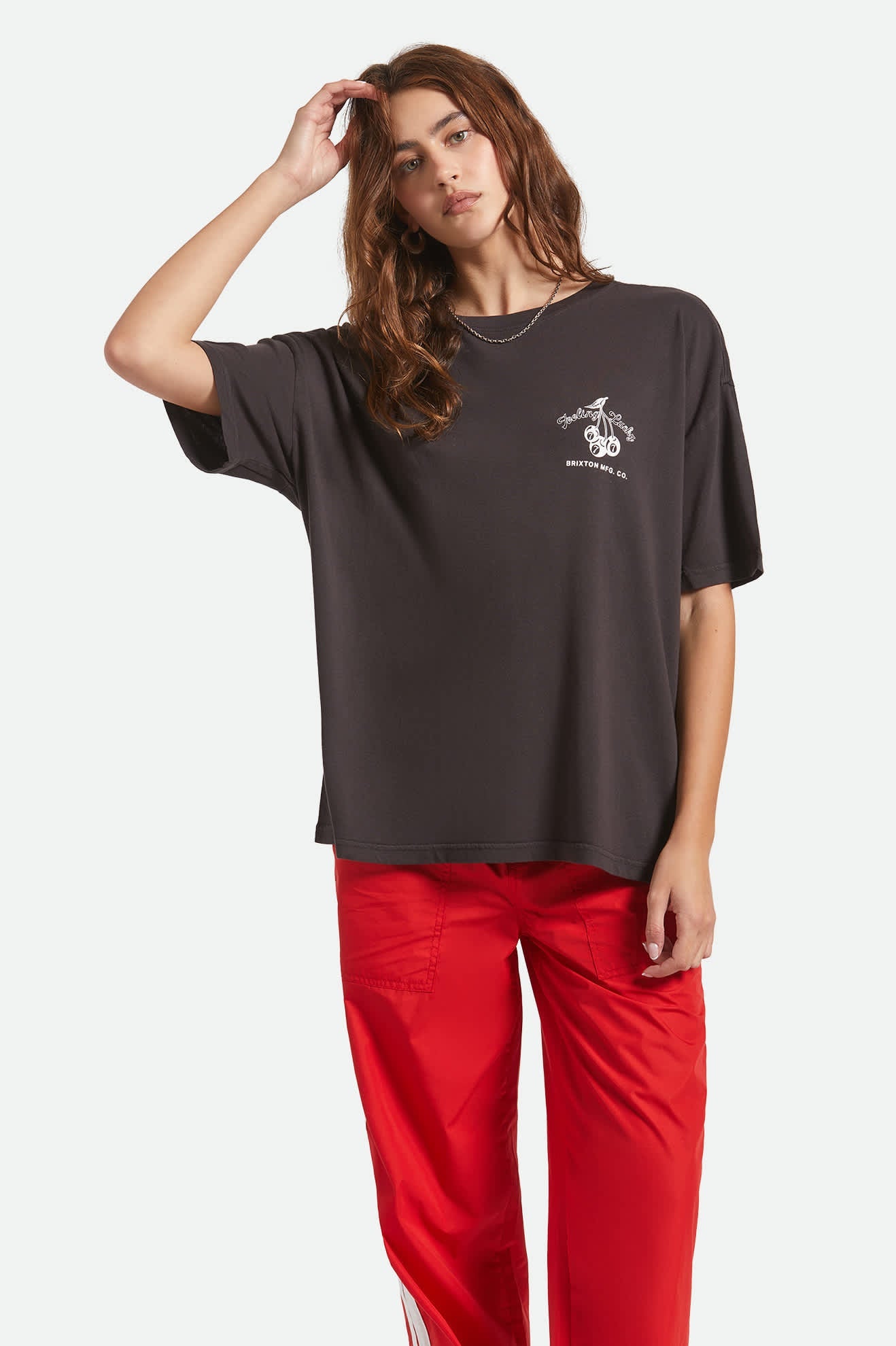 Feeling Lucky Oversized Boyfriend T-Shirt - Black