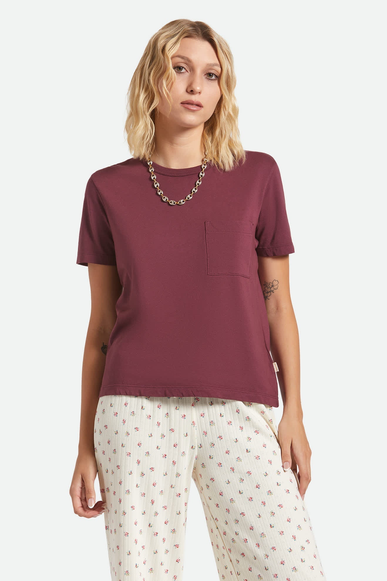 Carefree Organic Garment Dye Perfect T-Shirt - Port