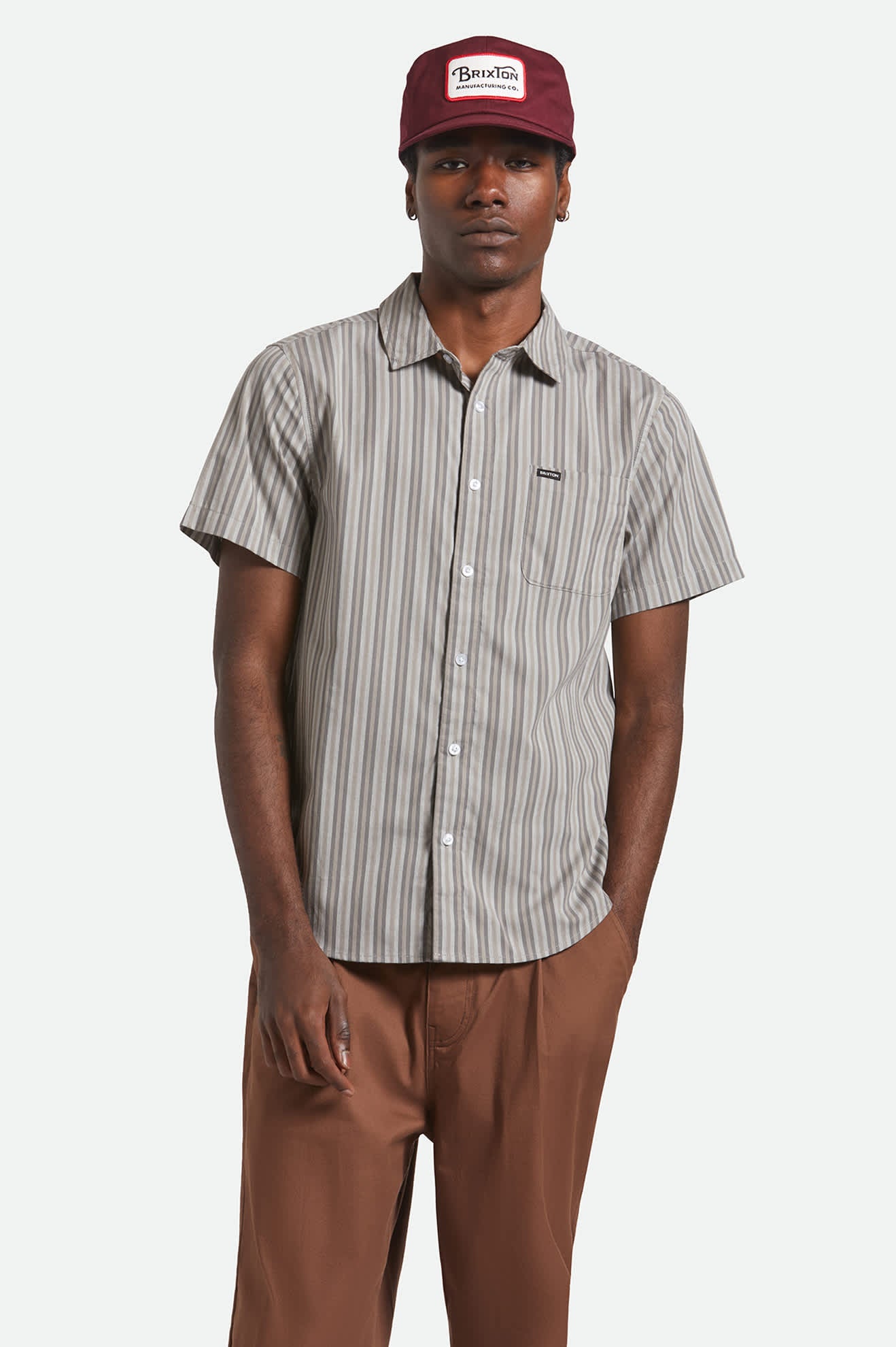 Charter Stripe S/S Shirt - Charcoal/Grey