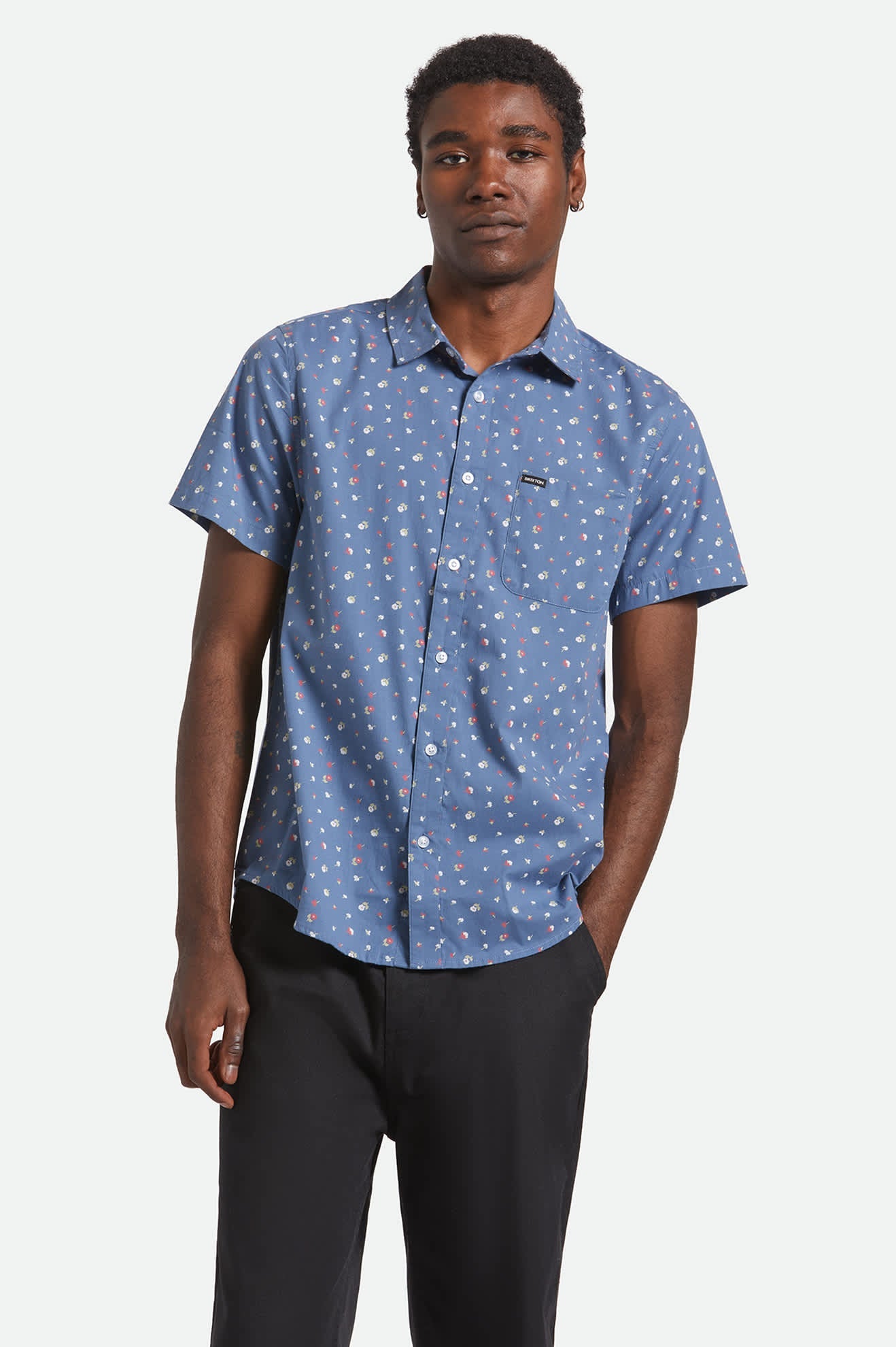 Charter Print S/S Shirt - Bering Sea/Micro Floral