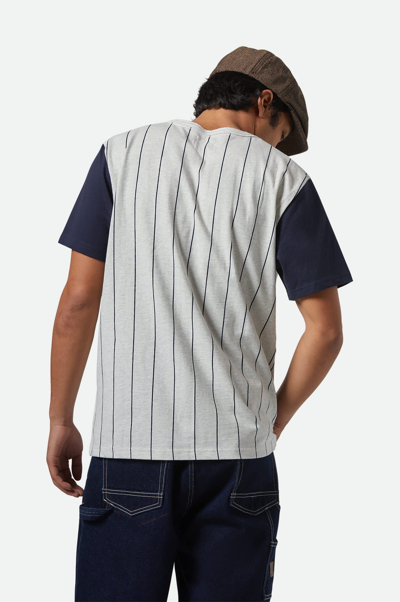 The League Baseball T-Shirt - Heather Grey Ash/Washed Navy