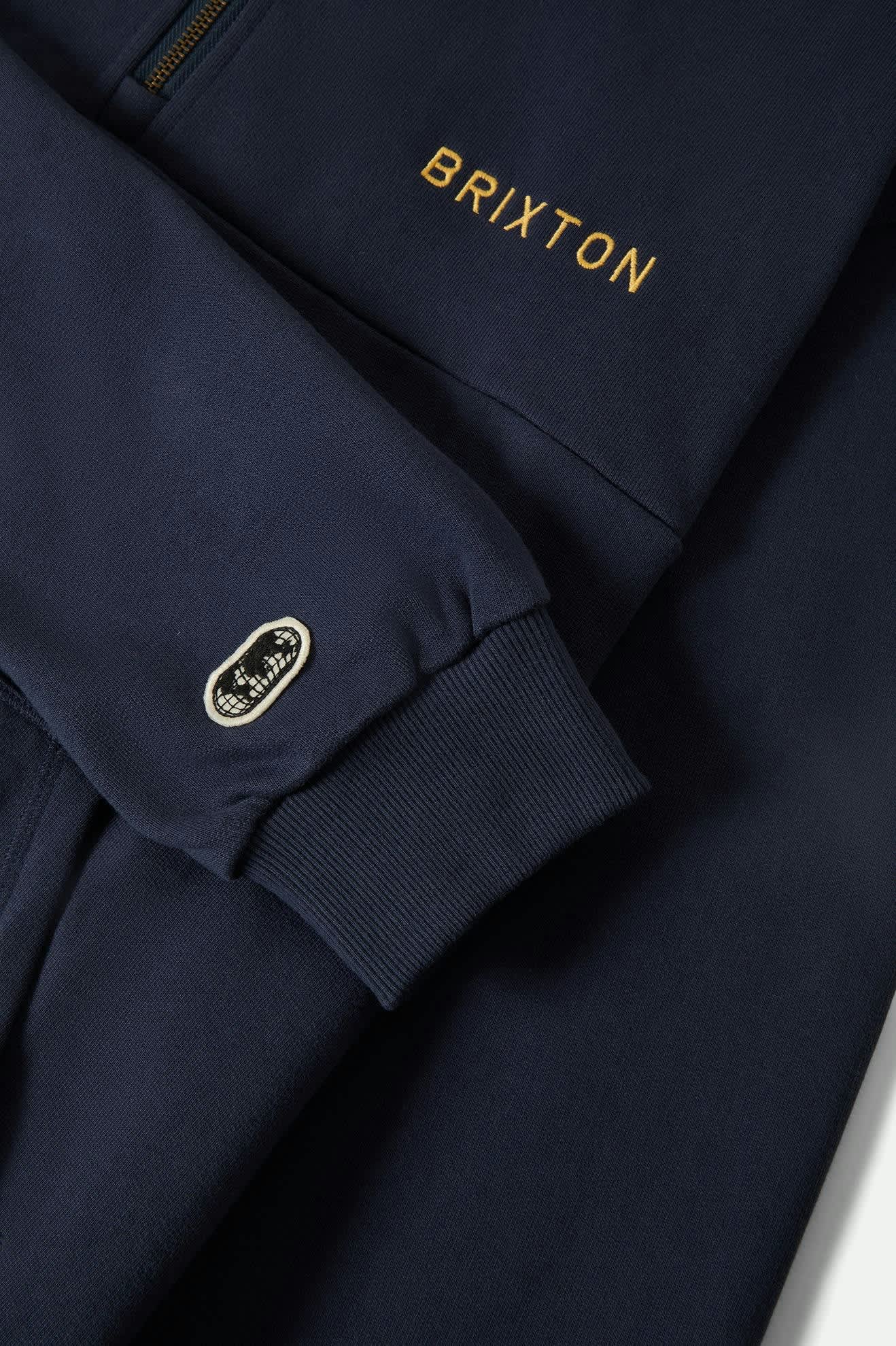 Embroidered Heavyweight Half Zip - Mood Indigo