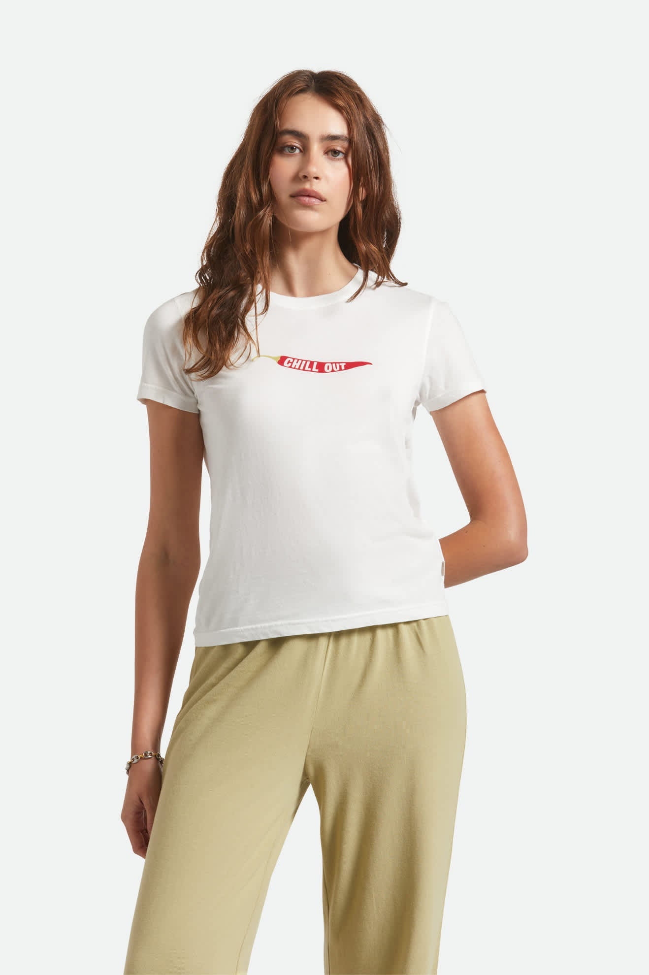Chill Out Fitted Crew T-Shirt - Off White