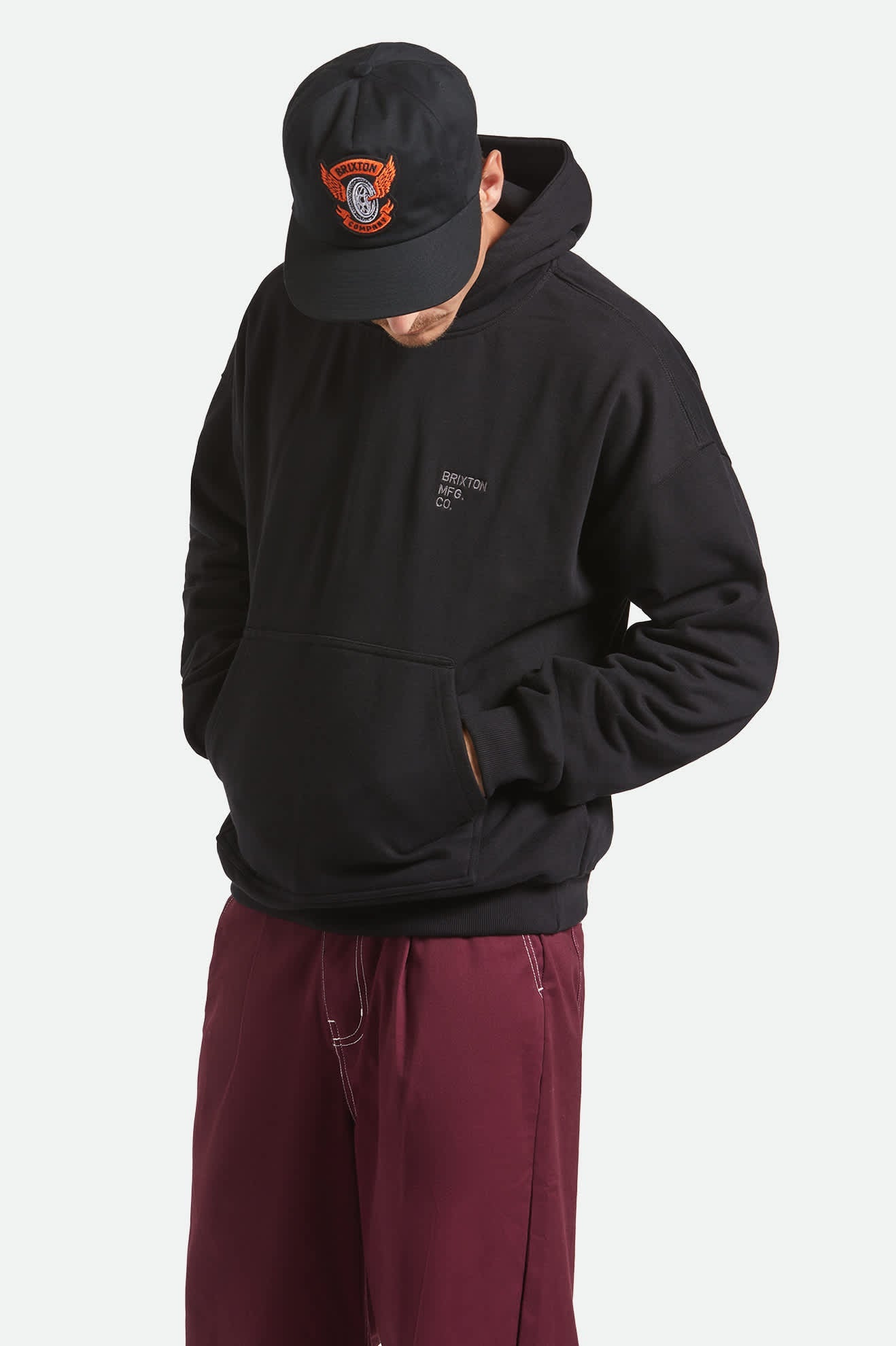 Embroidered Heavyweight Oversized Hoodie - Black