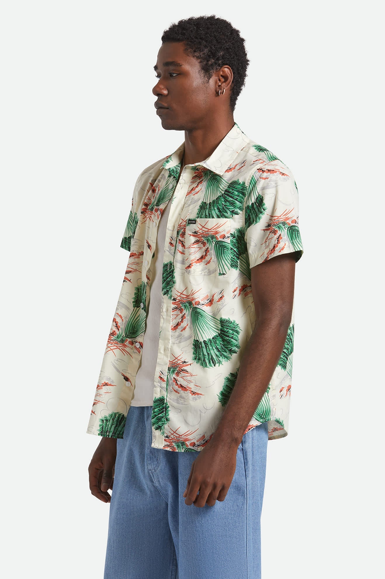 Charter Print S/S Shirt - Vintage Palm Print