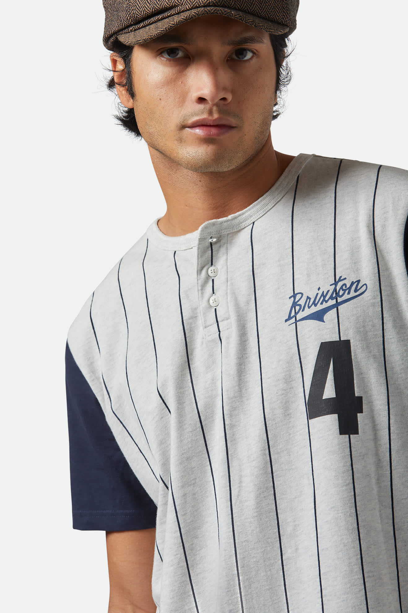 The League Baseball T-Shirt - Heather Grey Ash/Washed Navy