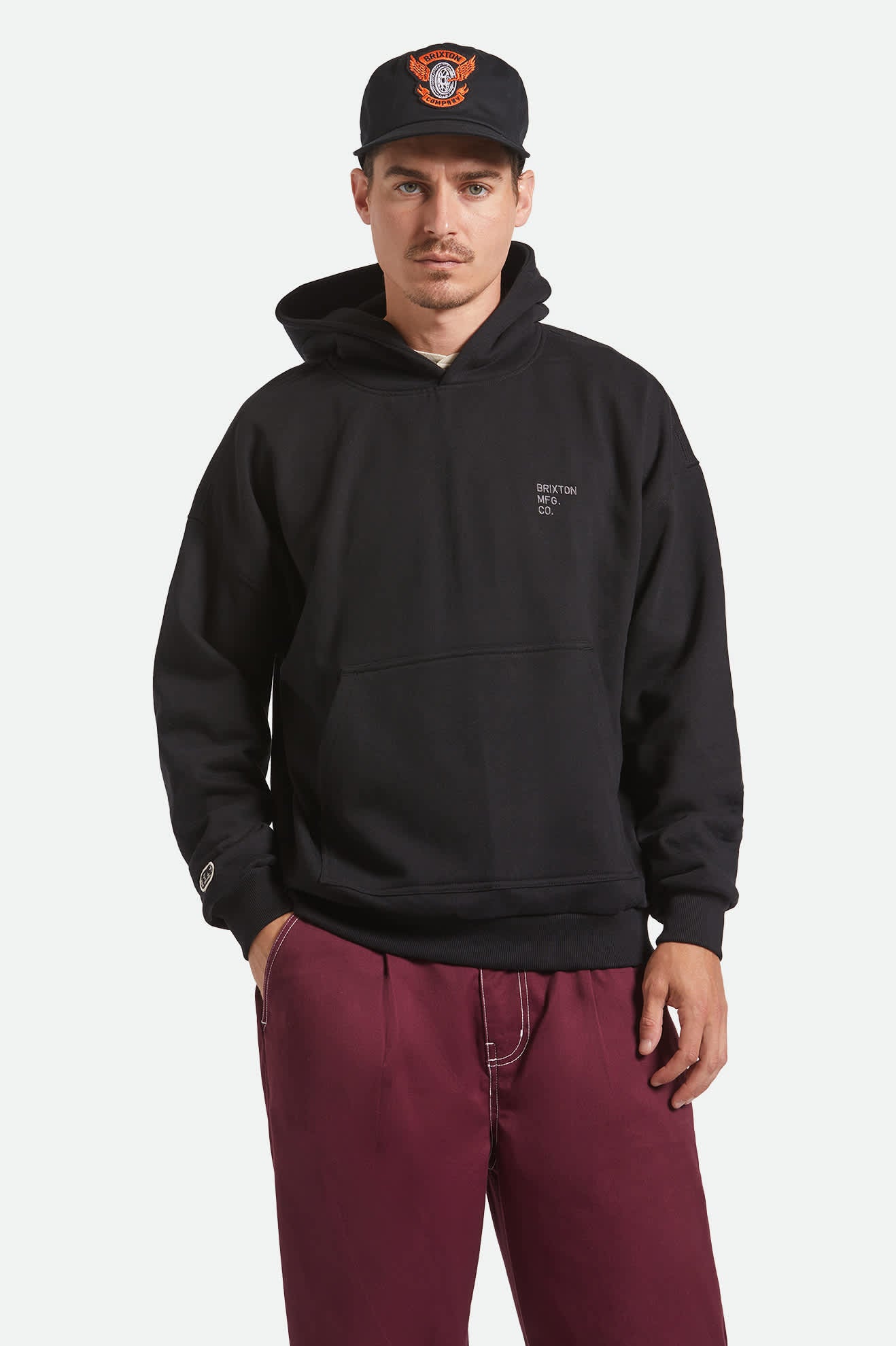 Embroidered Heavyweight Oversized Hoodie - Black
