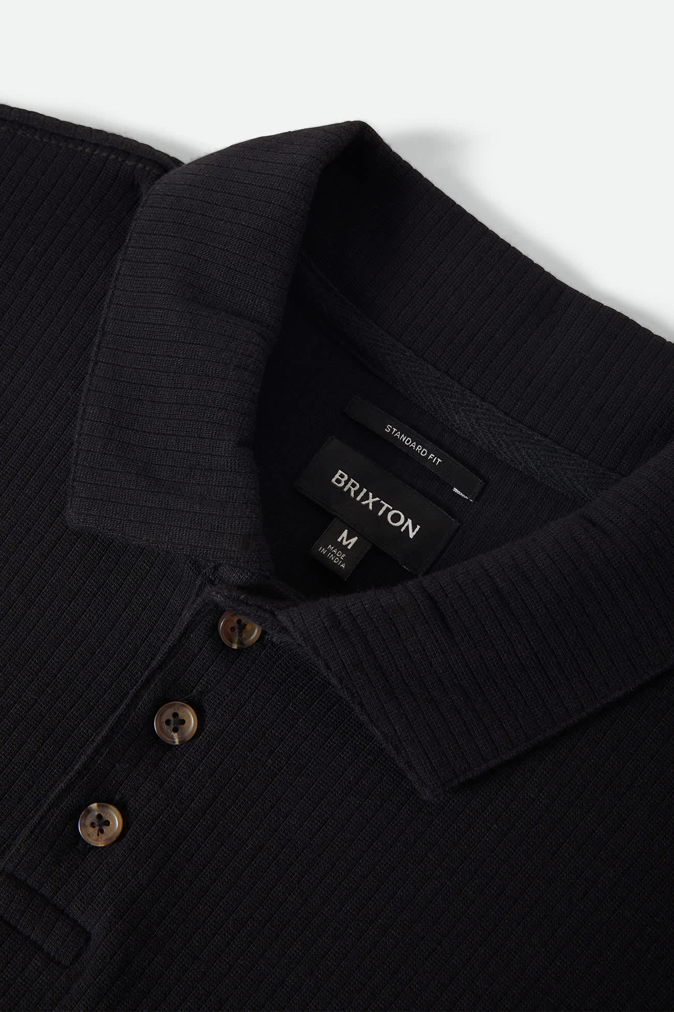 Ribbed City S/S Polo - Black